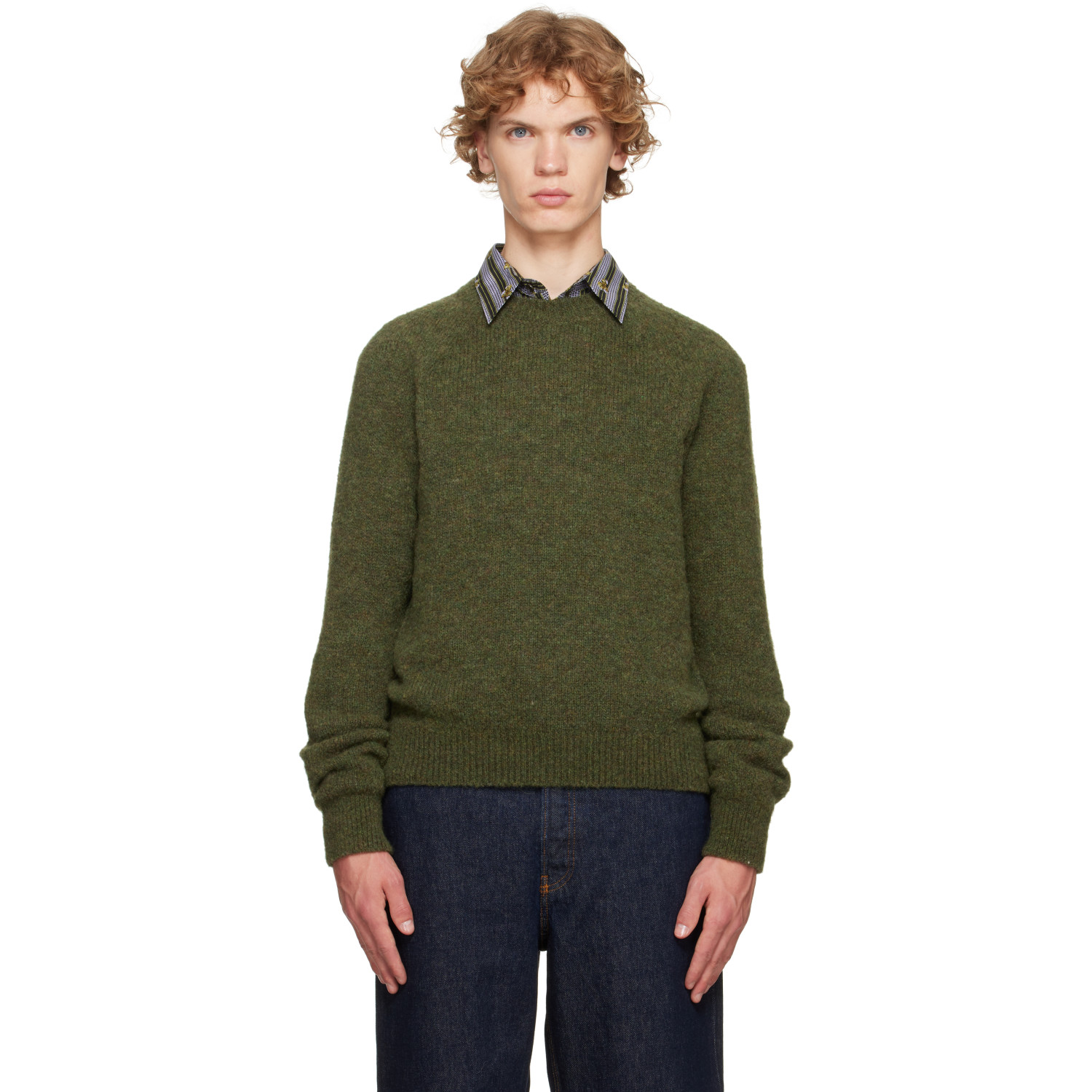 Dries Van Noten Green Alpaca Sweater