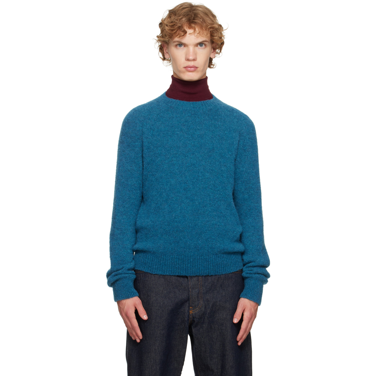 Dries Van Noten Blue Alpaca Sweater