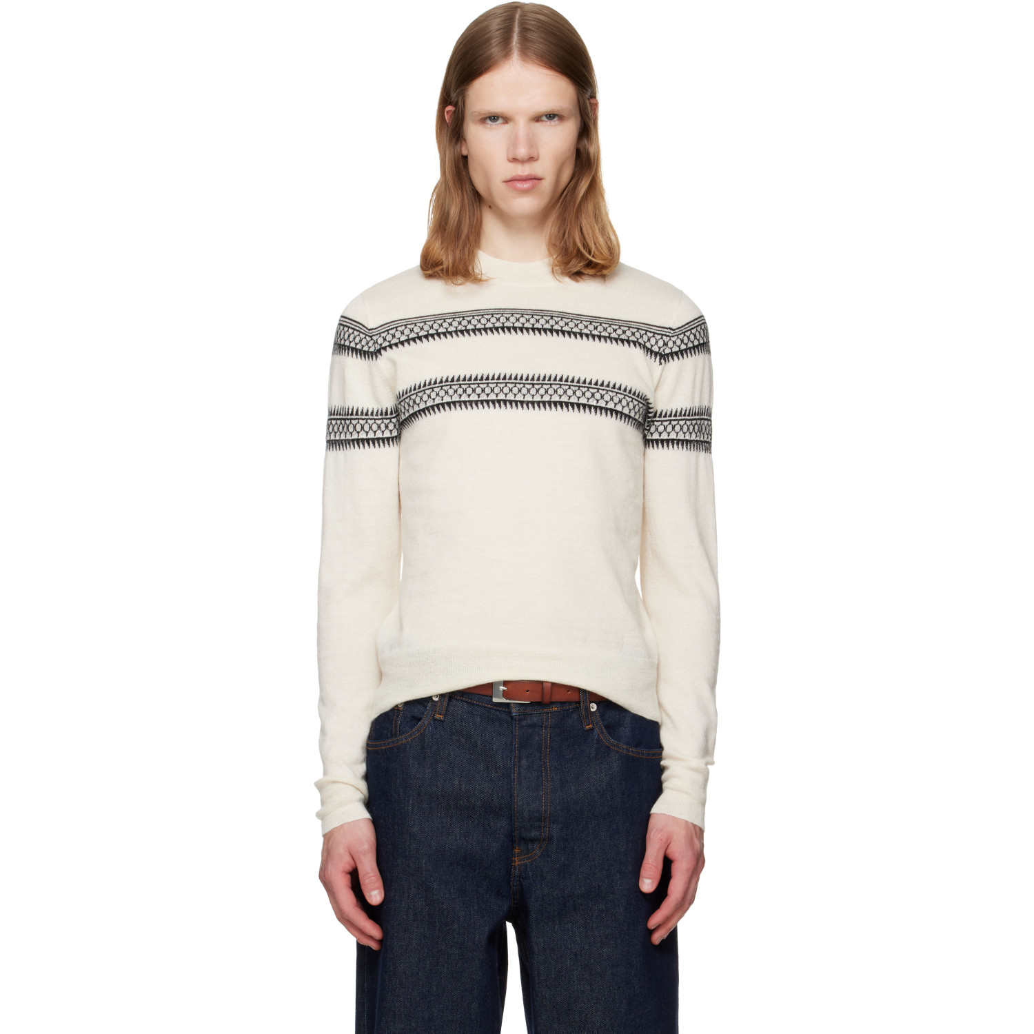 Dries Van Noten Off-White Crewneck Sweater