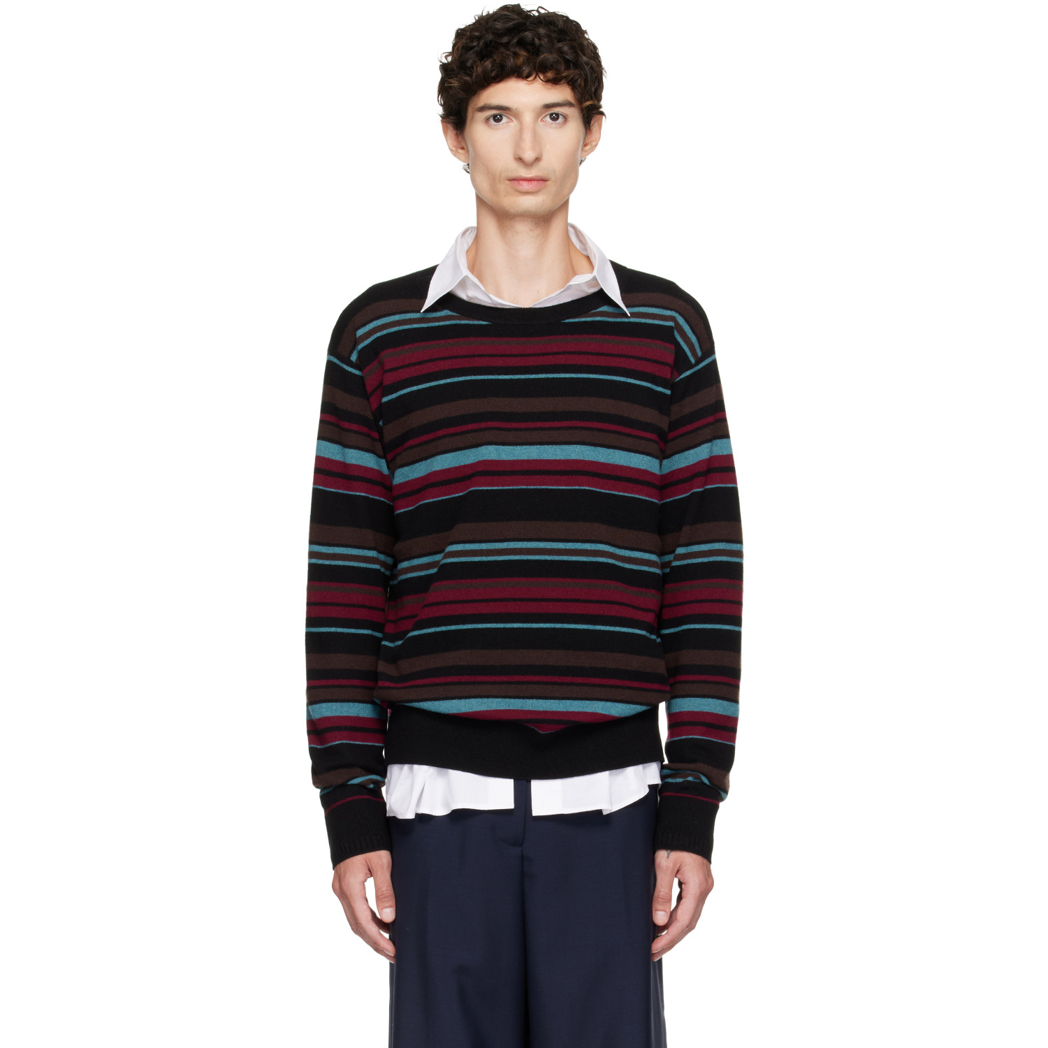 Dries Van Noten Black Striped Sweater