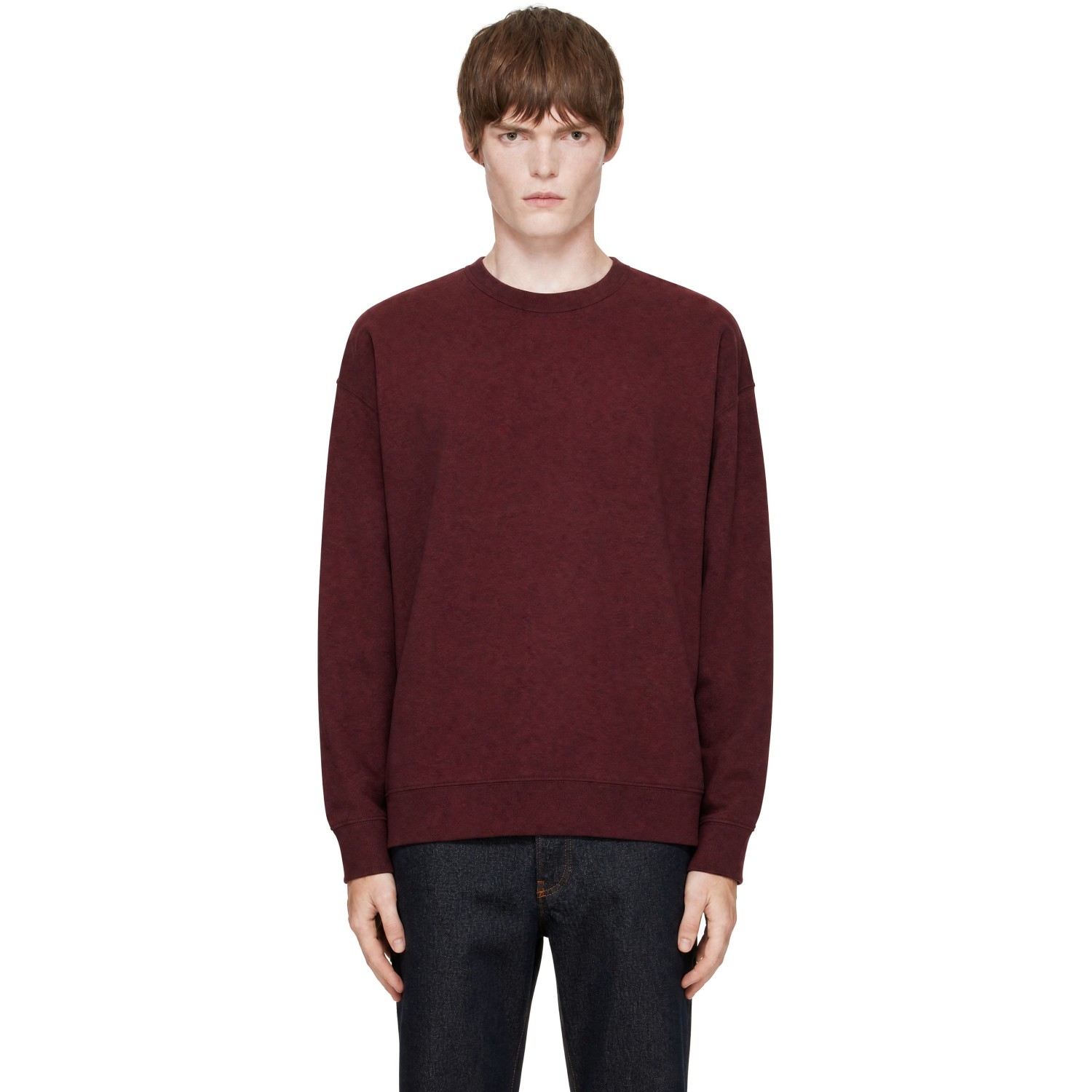 Dries Van Noten Burgundy Oversized Cotton Sweatshirt
