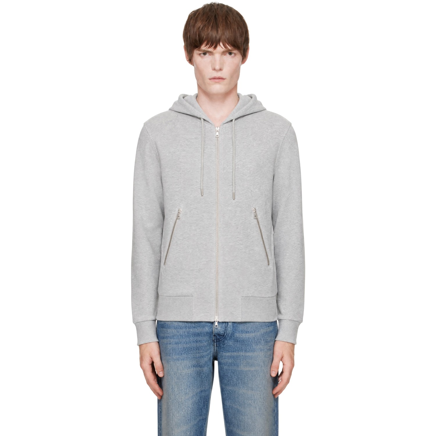 Dries Van Noten Gray Loose Zipped Hoodie