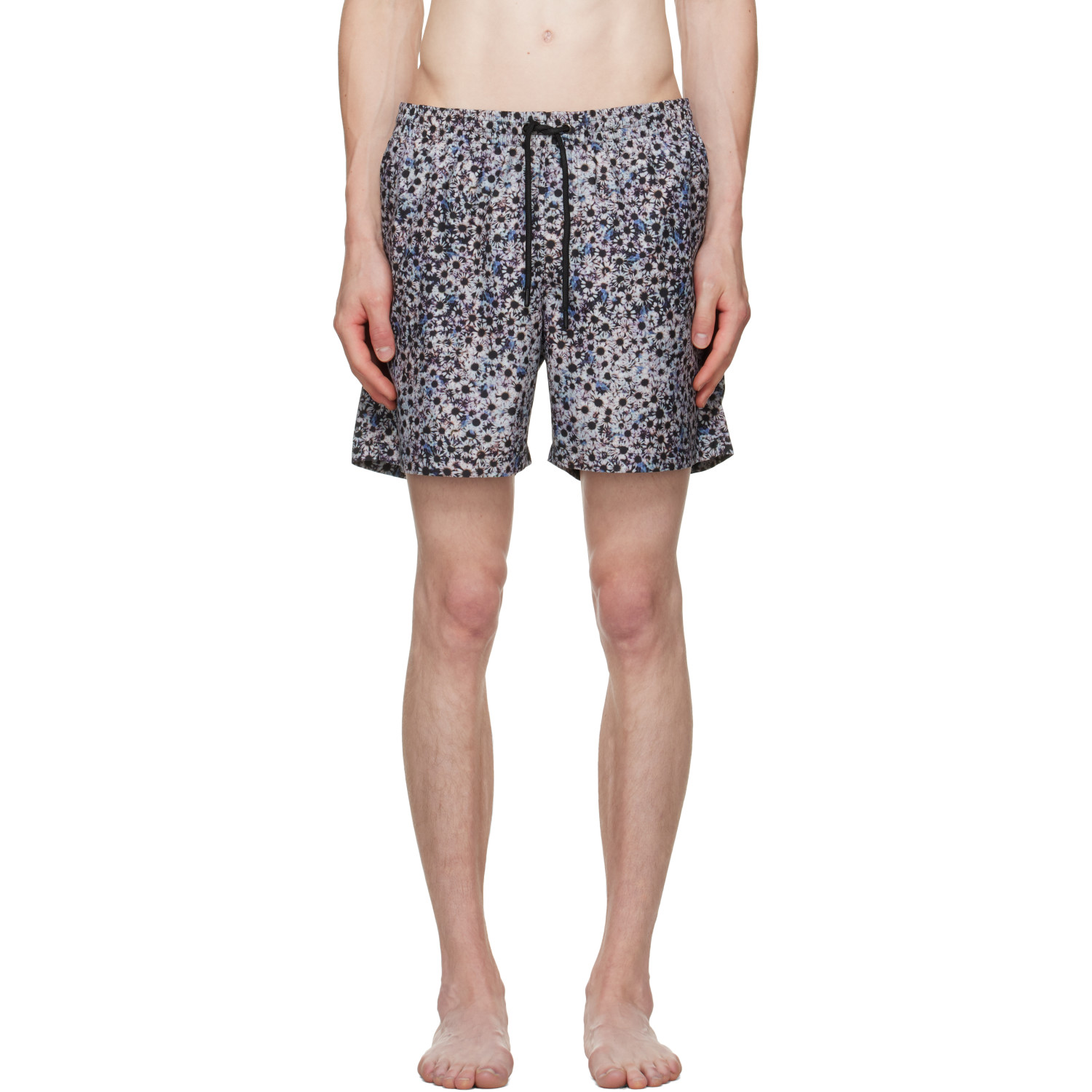 Dries Van Noten Gray Printed Swim Shorts