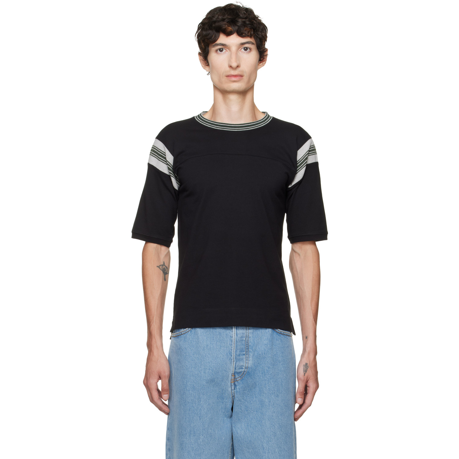 Dries Van Noten Black Striped T-shirt