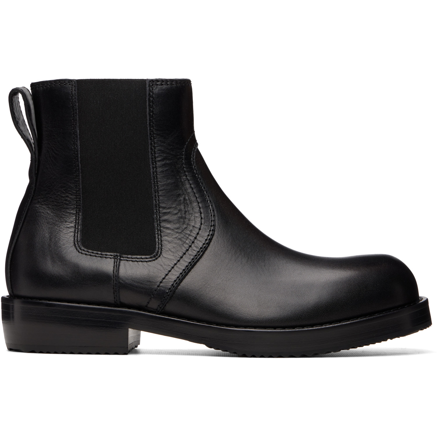 Dries Van Noten Black Buffed Leather Chelsea Boots