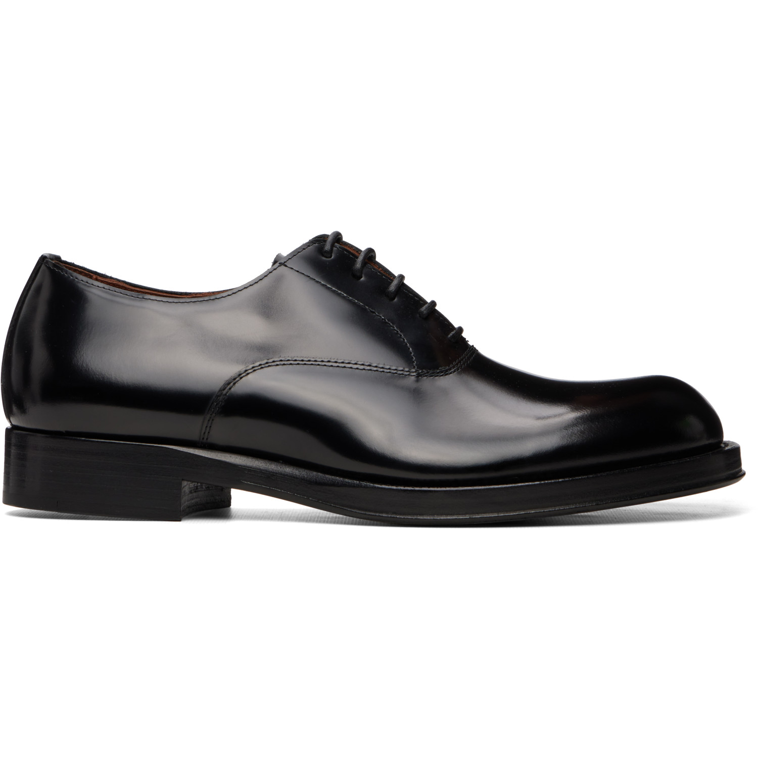 Dries Van Noten Black Calfskin Oxfords