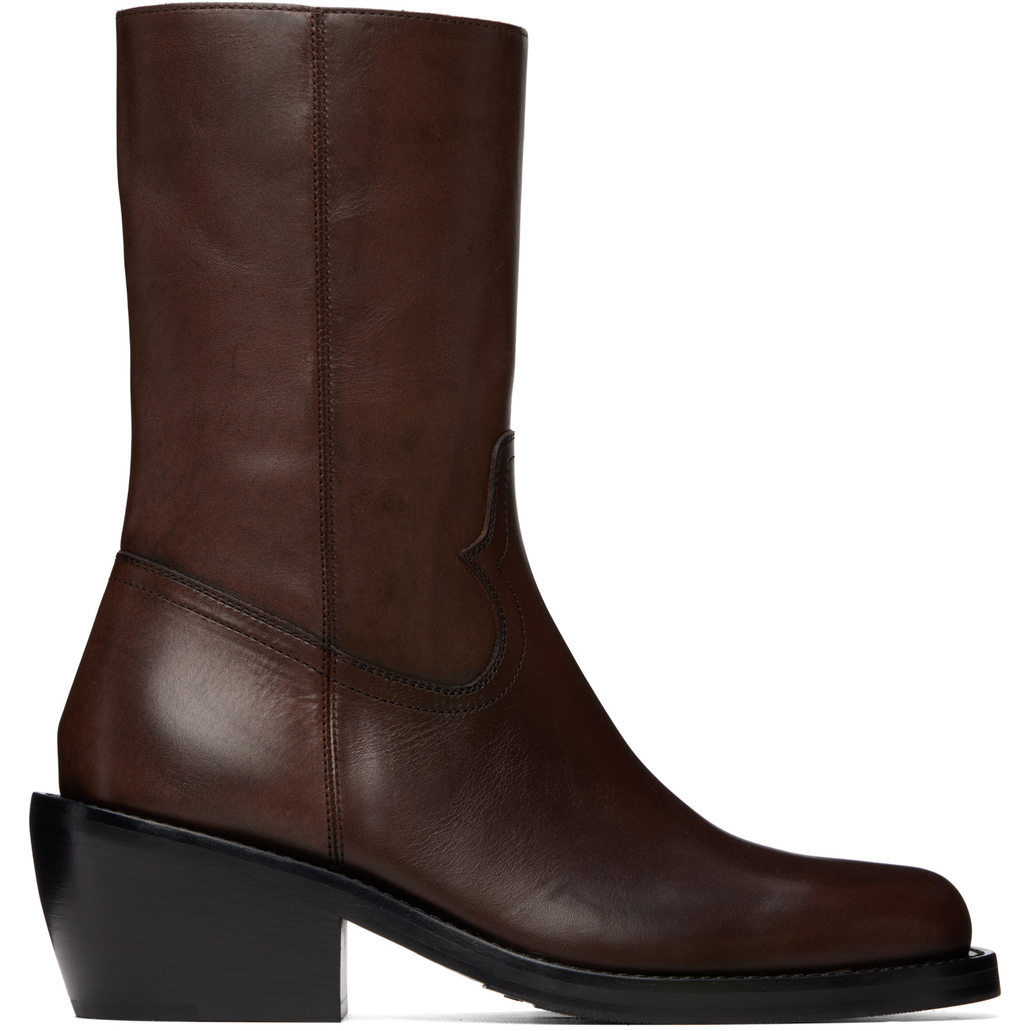 Dries Van Noten Brown High Leather Boots