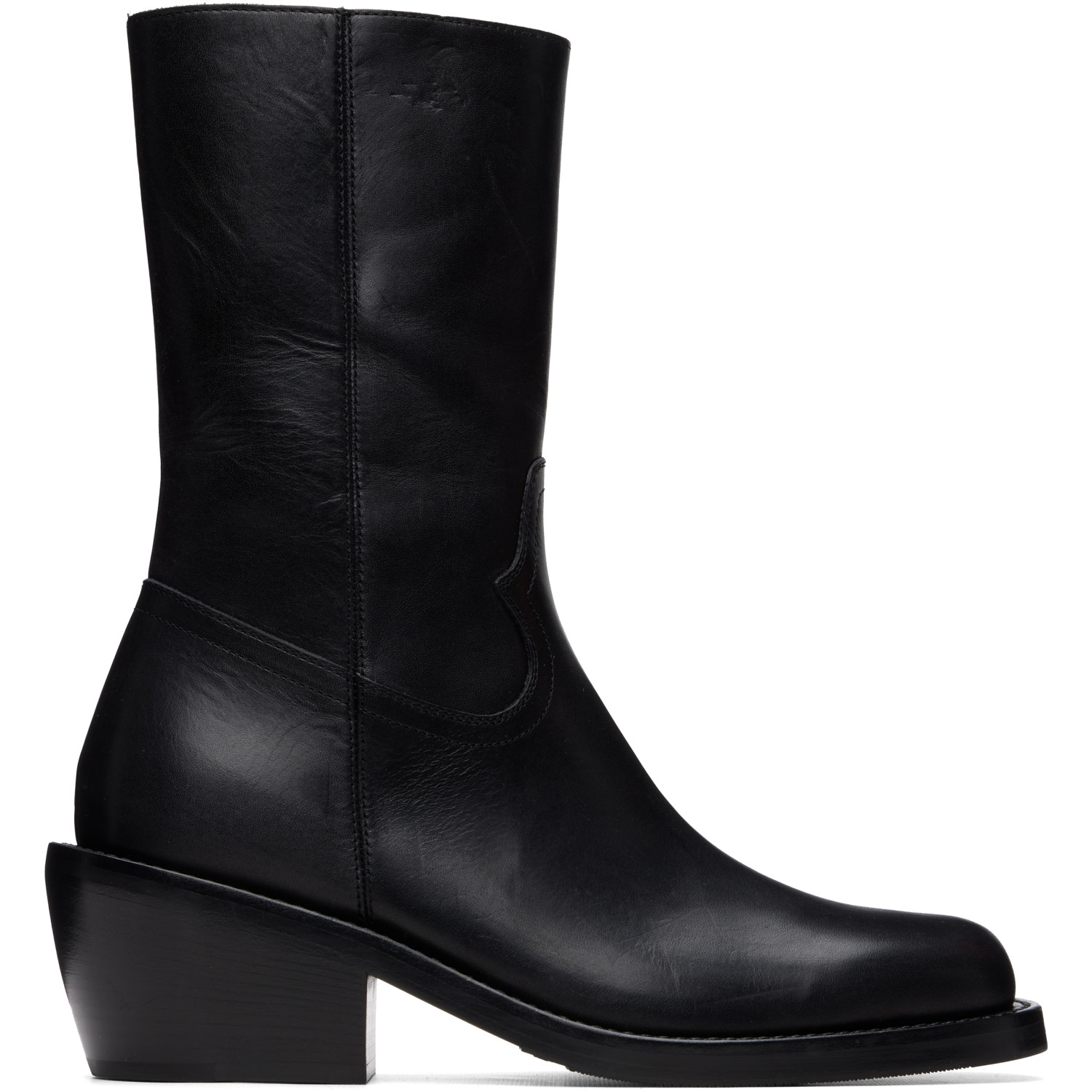 Dries Van Noten Black High Leather Boots