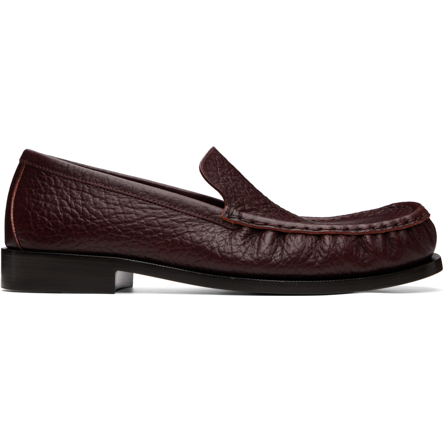 Dries Van Noten Burgundy Leather Loafers
