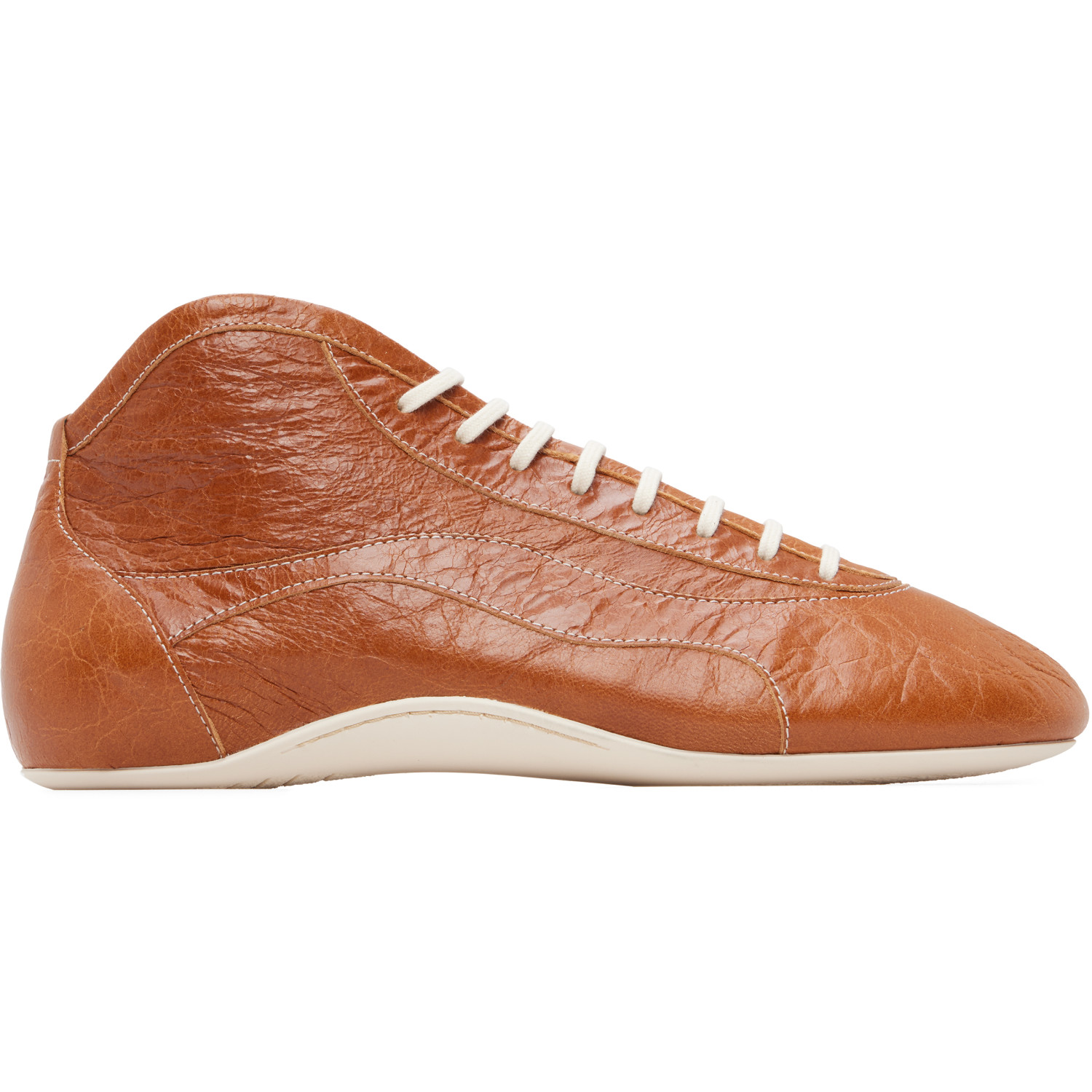 Dries Van Noten Tan Leather Ballerina Sneakers