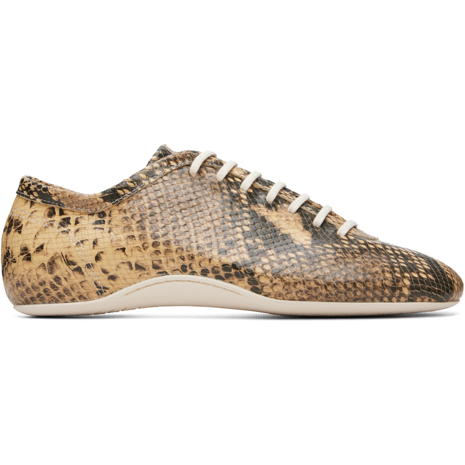 Dries Van Noten Beige Leather Ballerina Sneakers