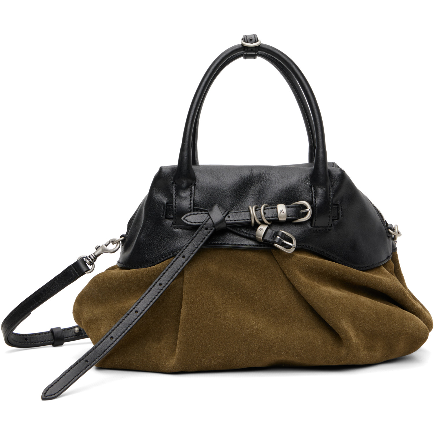 MARGESHERWOOD Khaki & Black Soft 'Grandma' Layered Mini Bag