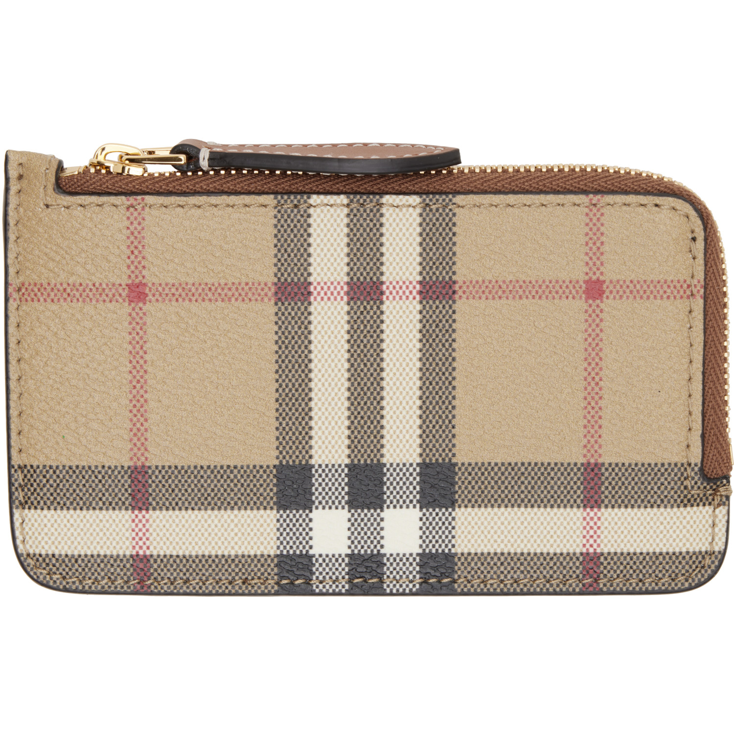 Burberry Beige Check Zip Wallet
