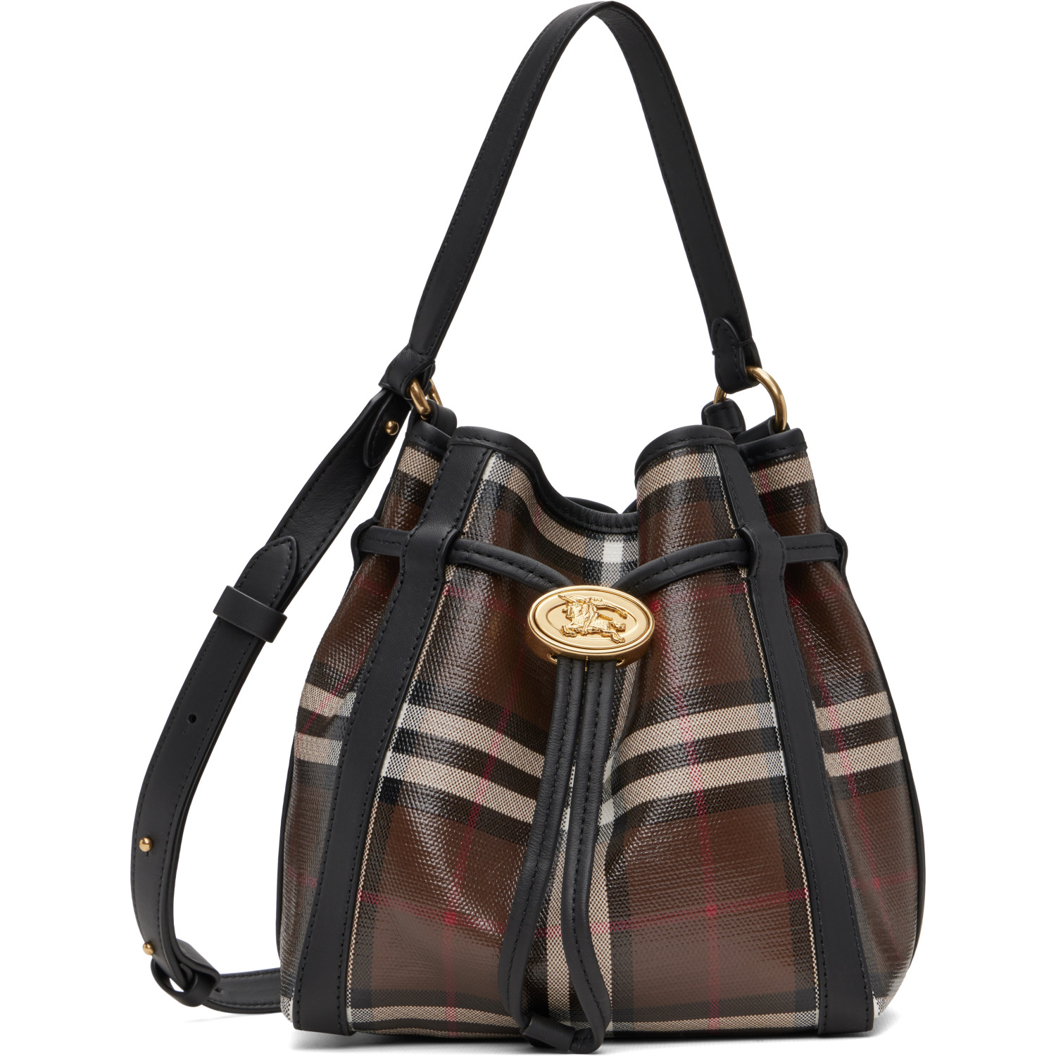 Burberry Brown Mini Check Bucket Bag