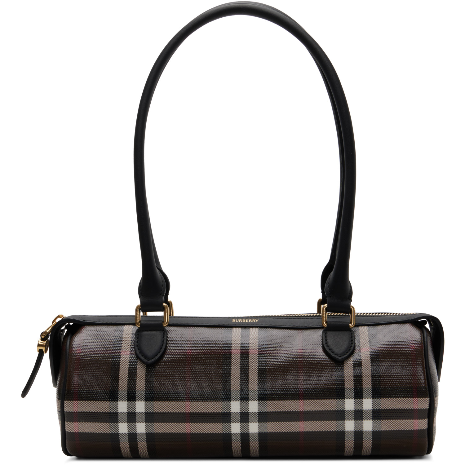 Burberry Brown Mini Check Barrel Bag