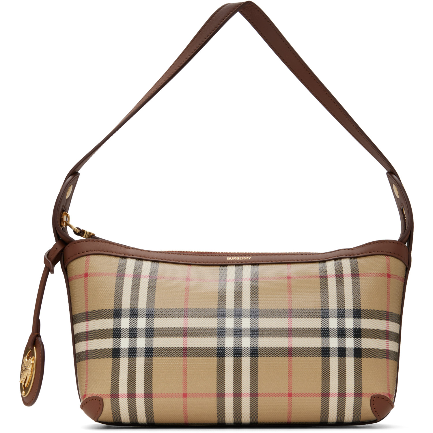 Burberry Beige Mini Check Shoulder Bag