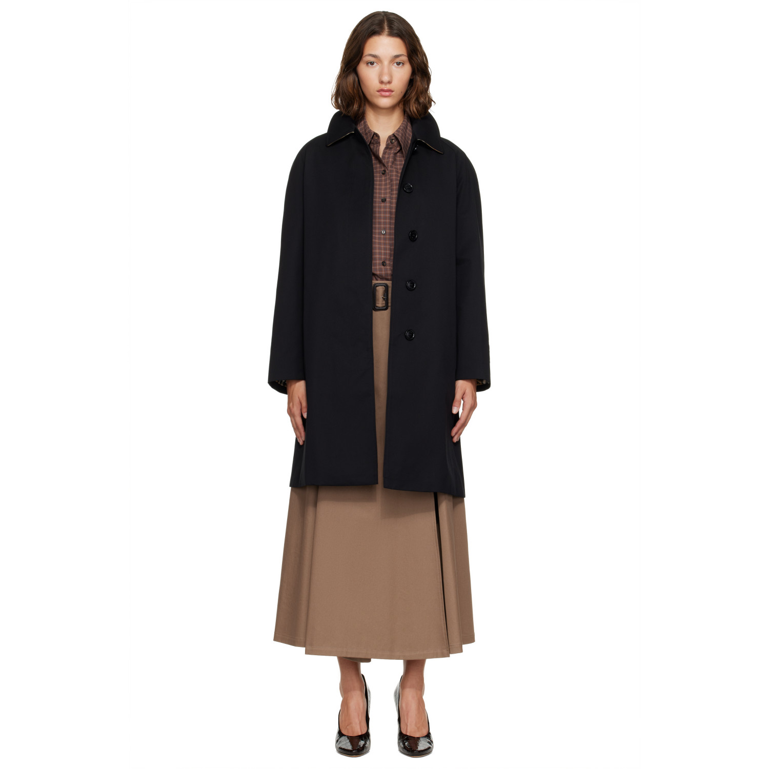 Burberry Black Cotton Gabardine Trench Coat