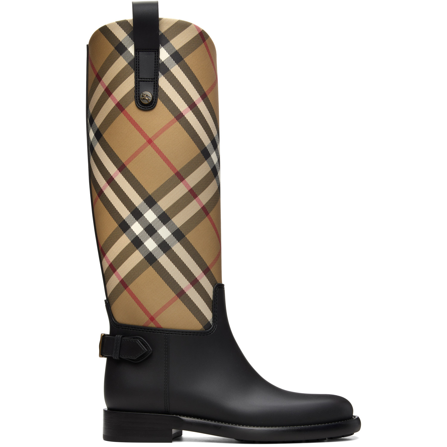 Burberry Beige & Black Check Cavalier Outdoor Boots