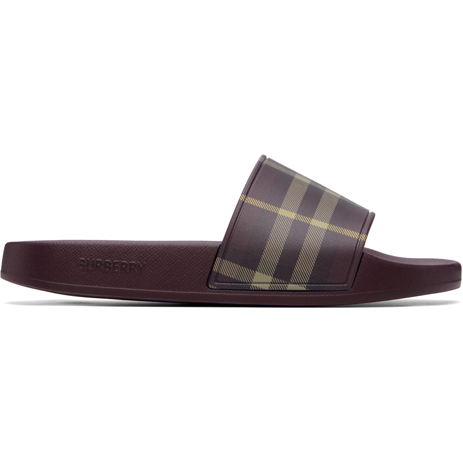 Burberry Burgundy Check Slides
