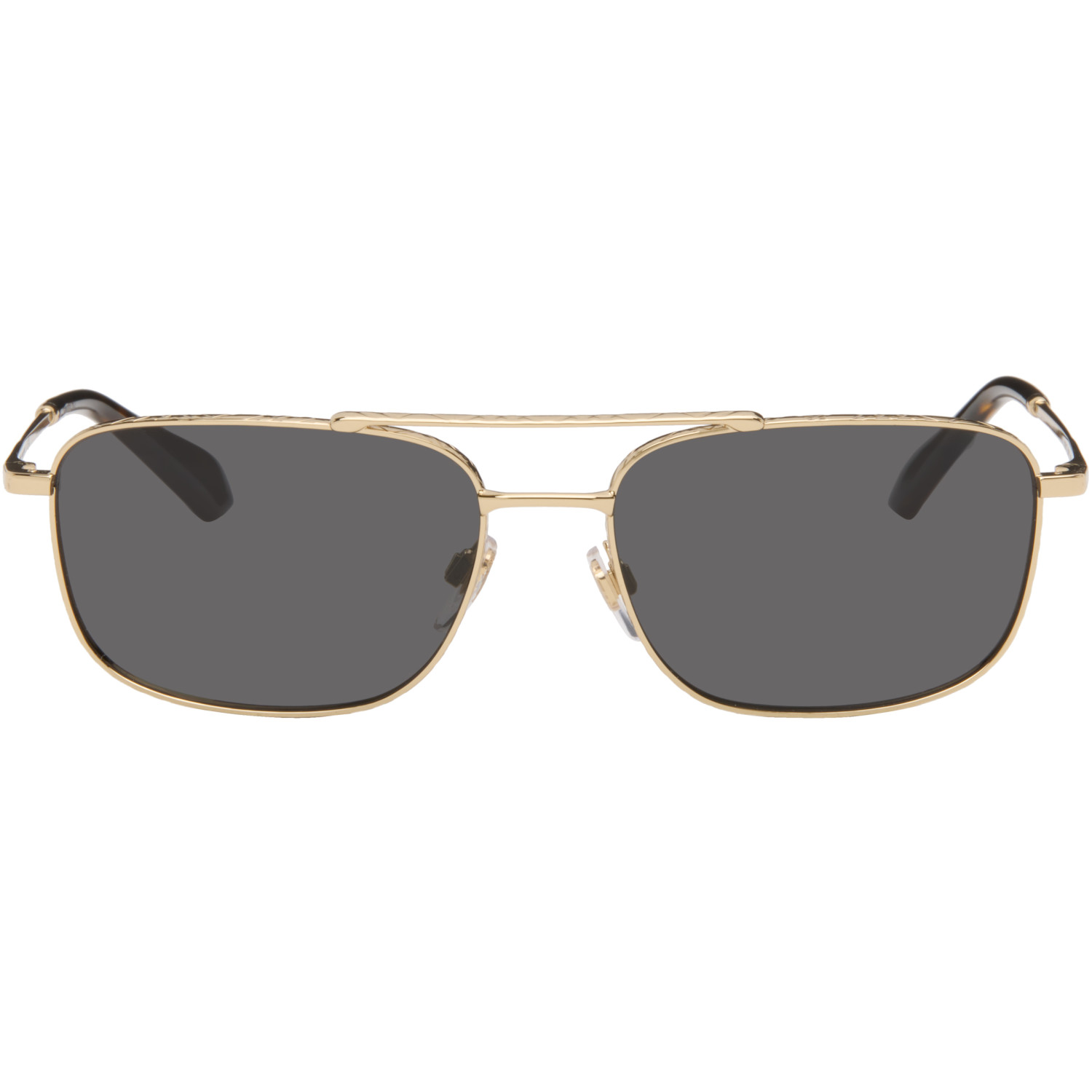 Burberry Gold Rectangular Sunglasses
