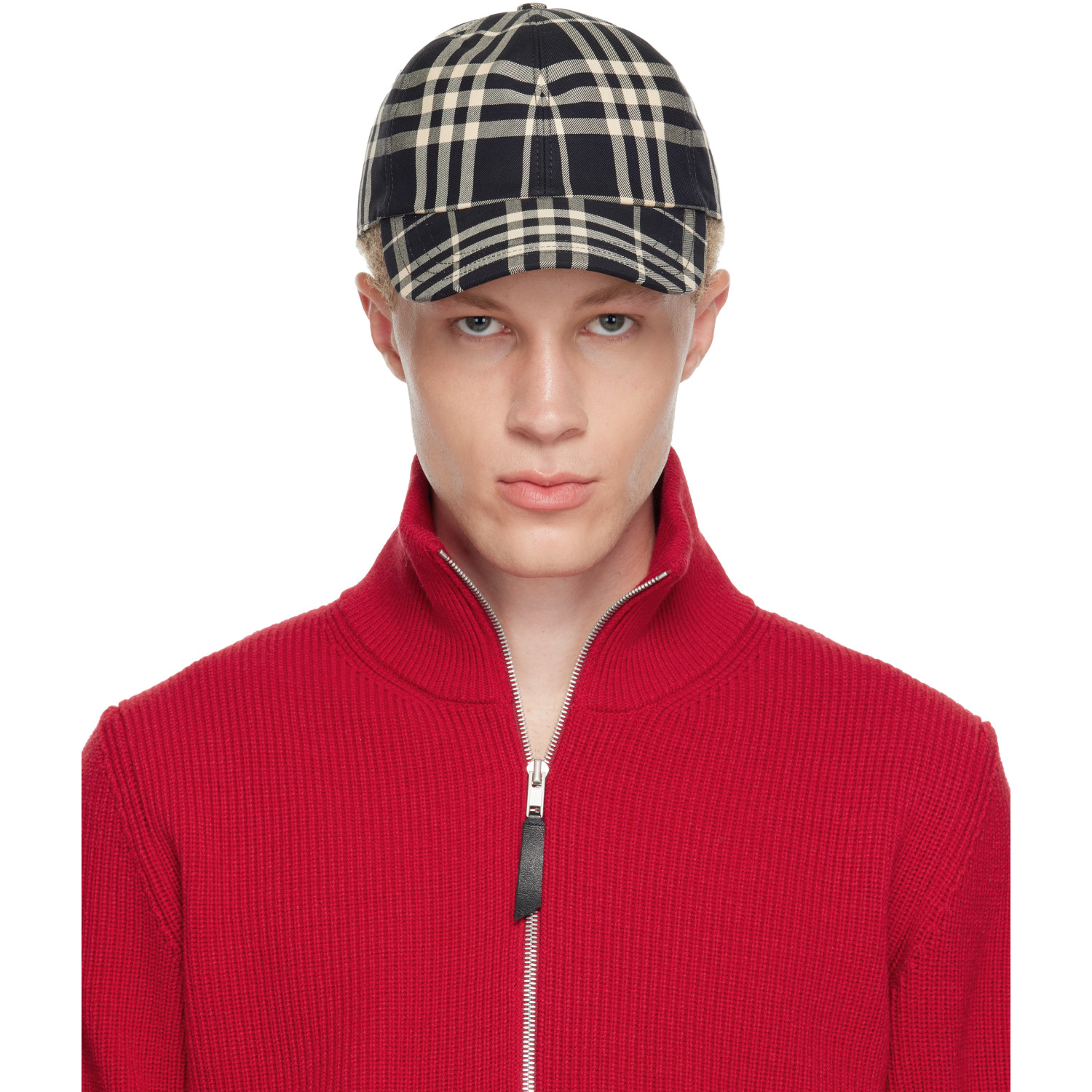 Burberry Black Check Cotton Baseball Cap