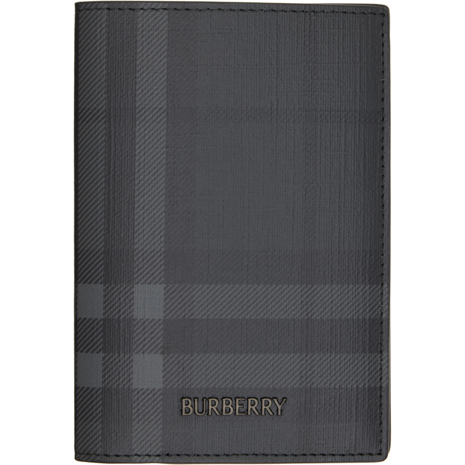 Burberry Gray City Check Passport Holder