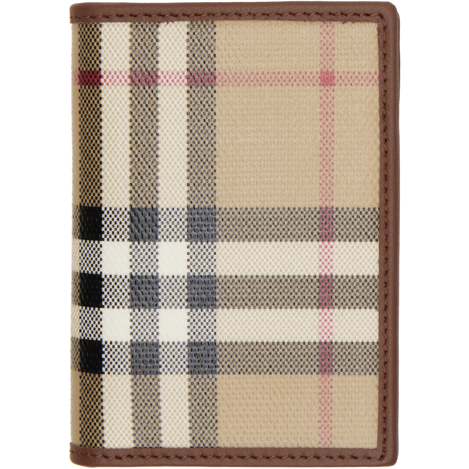 Burberry Beige Check Folding Card Holder