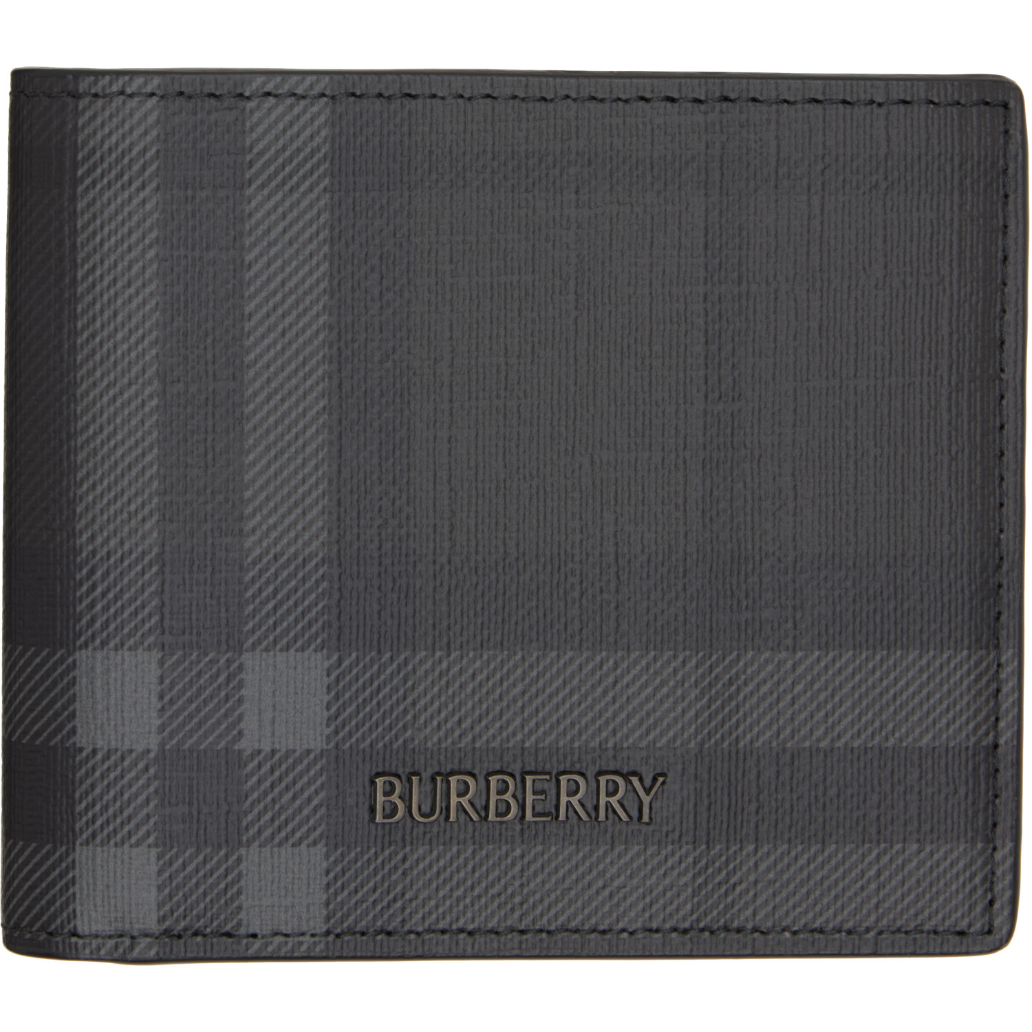 Burberry Gray City Check Bifold Wallet