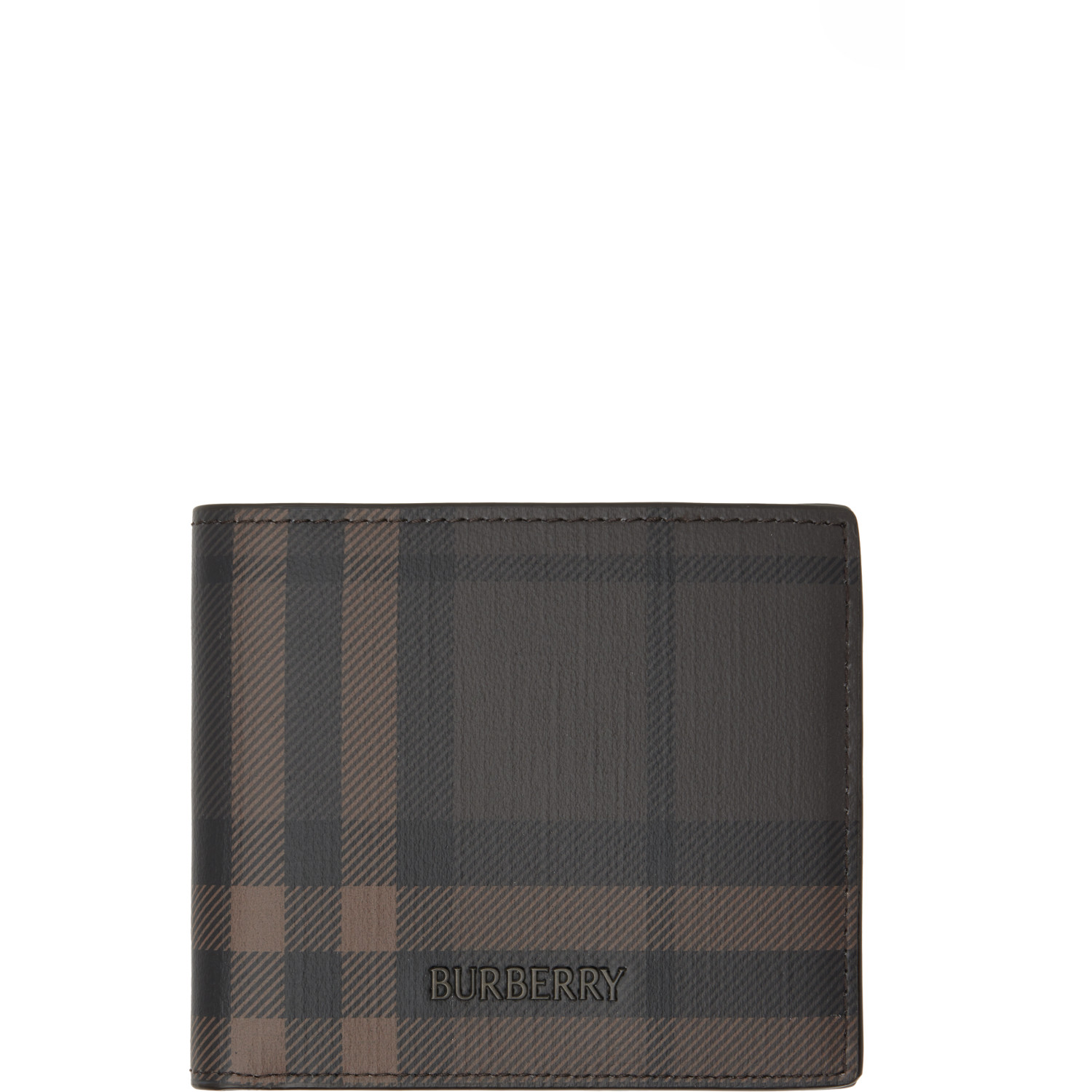 Burberry Brown City Check Bifold Wallet