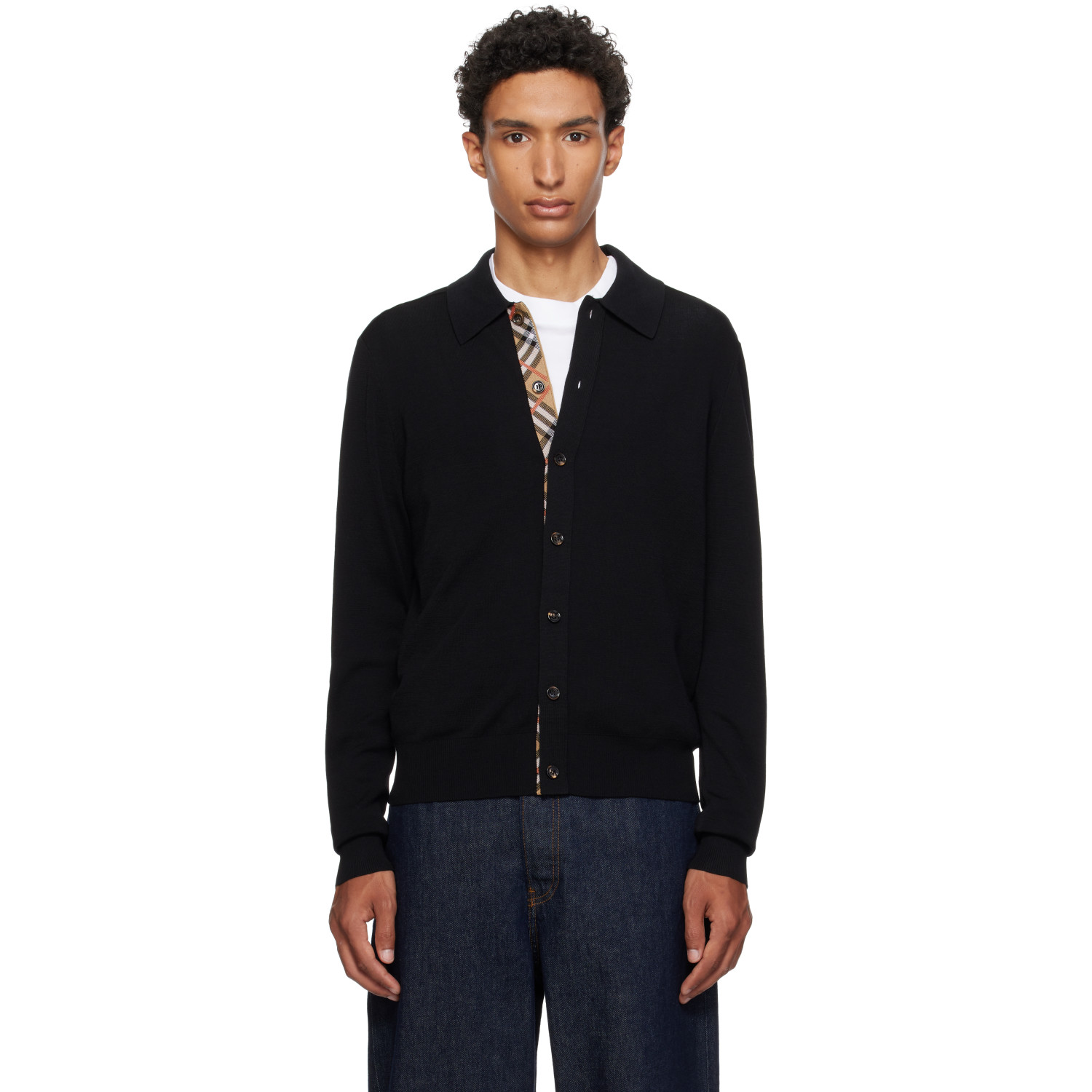 Burberry Black Wool Cardigan