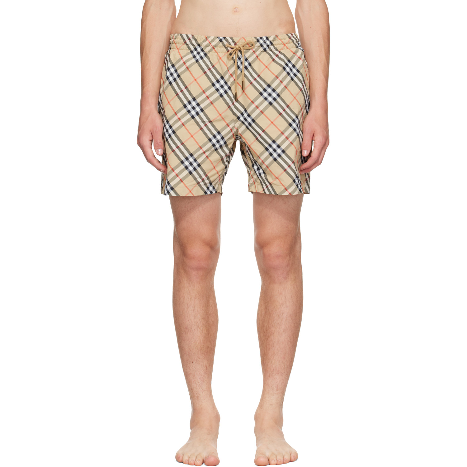 Burberry Beige Check Swim Shorts