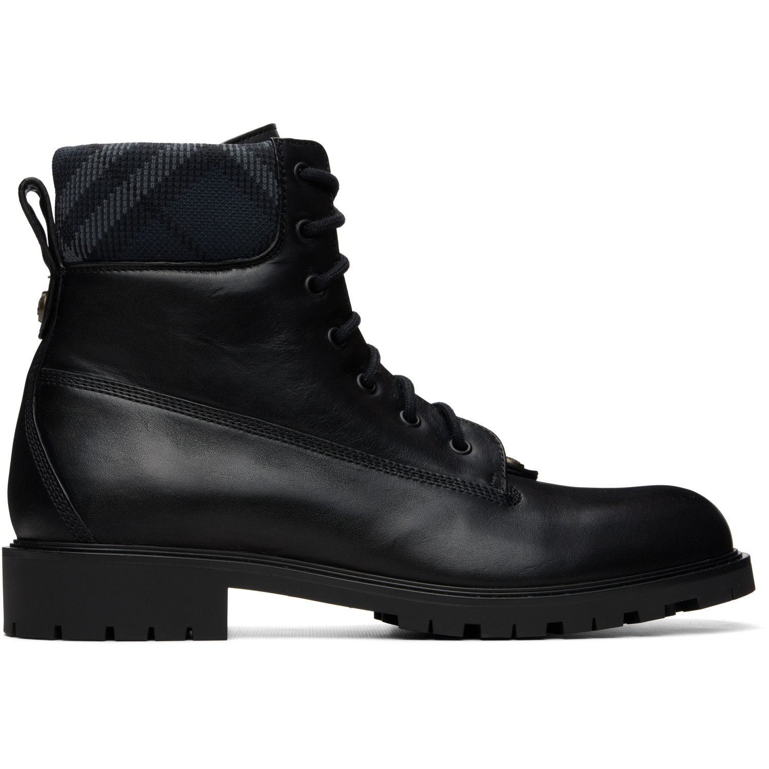 Burberry Black Leather Durham Boots