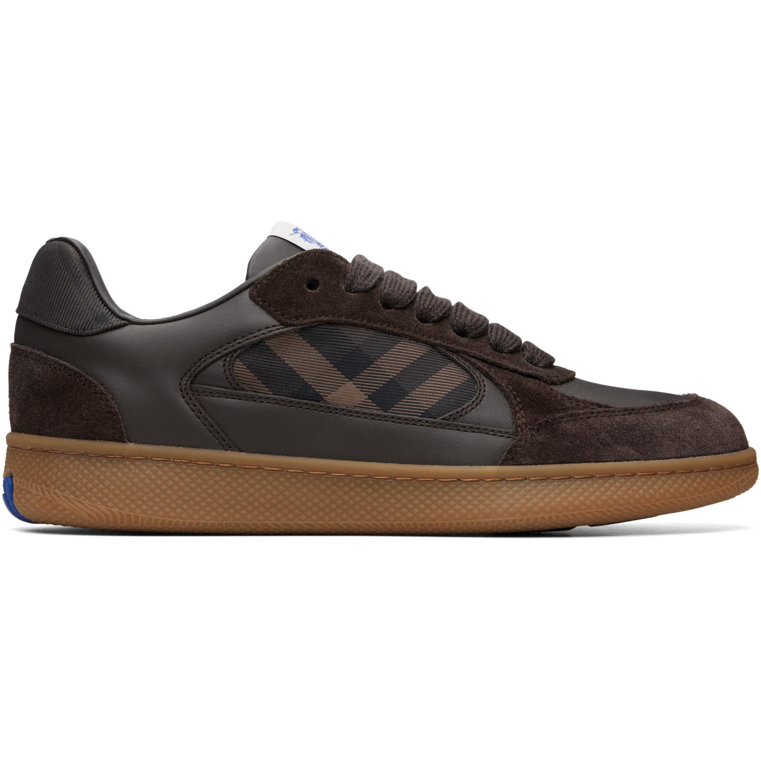 Burberry Black Leather Suede & Check Terrace Sneakers​