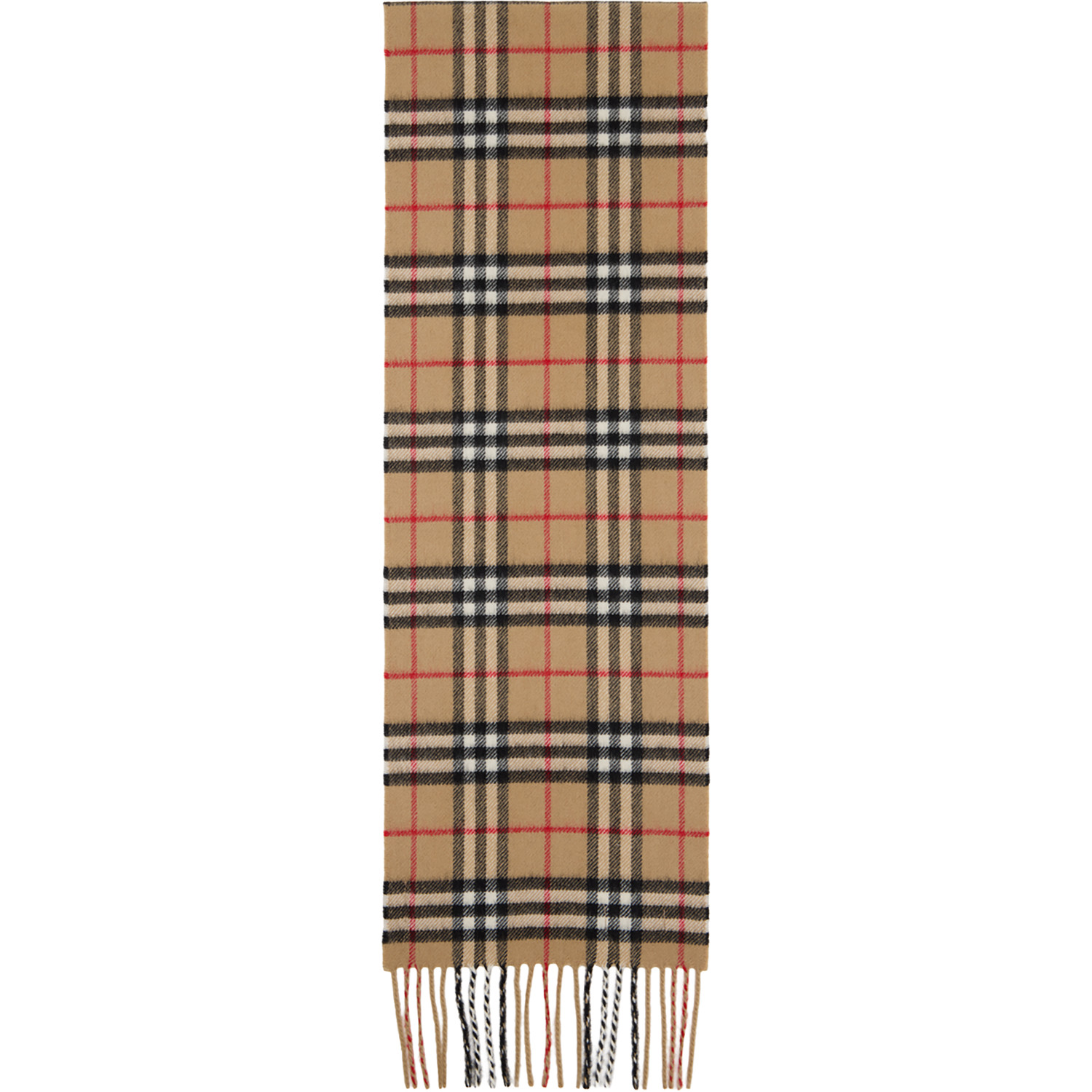 Burberry Kids Beige Check Cashmere Scarf