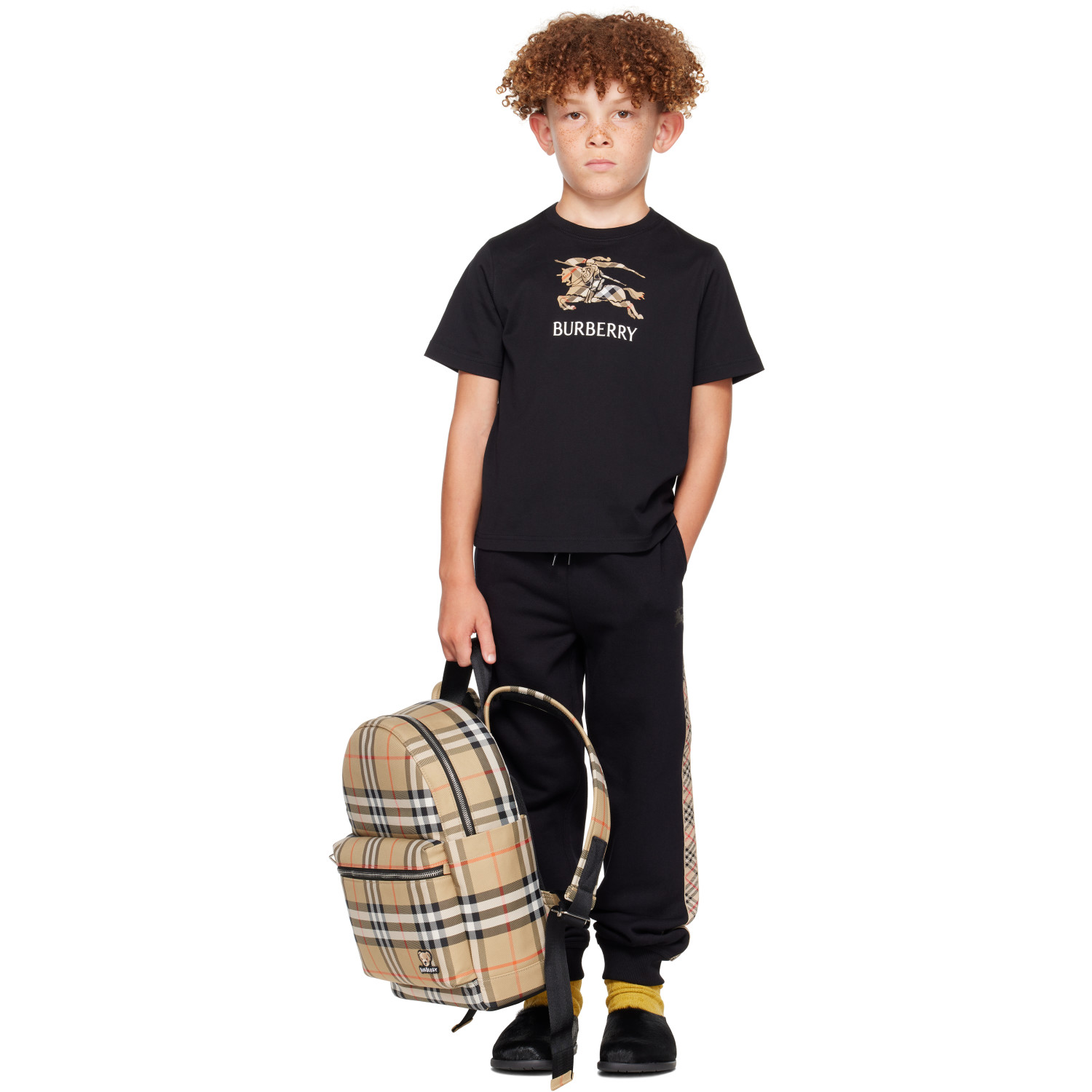 Burberry Kids Beige Check Backpack