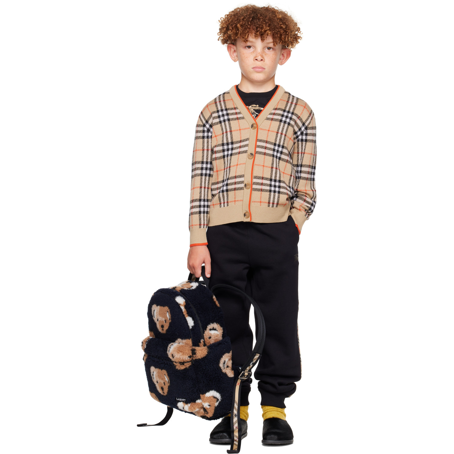 Burberry Kids Black Thomas Bear Backpack