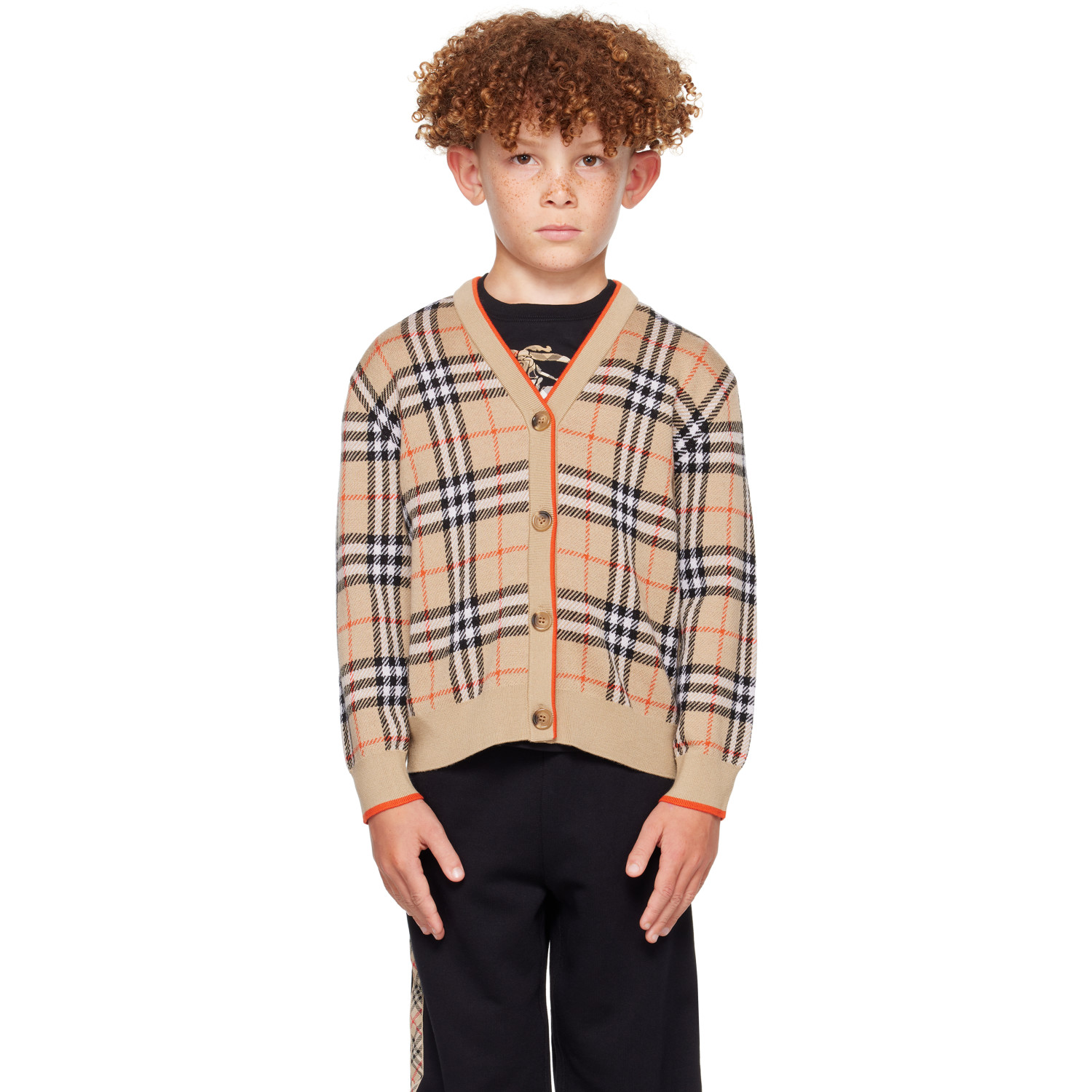 Burberry Kids Beige Vintage Check Cardigan