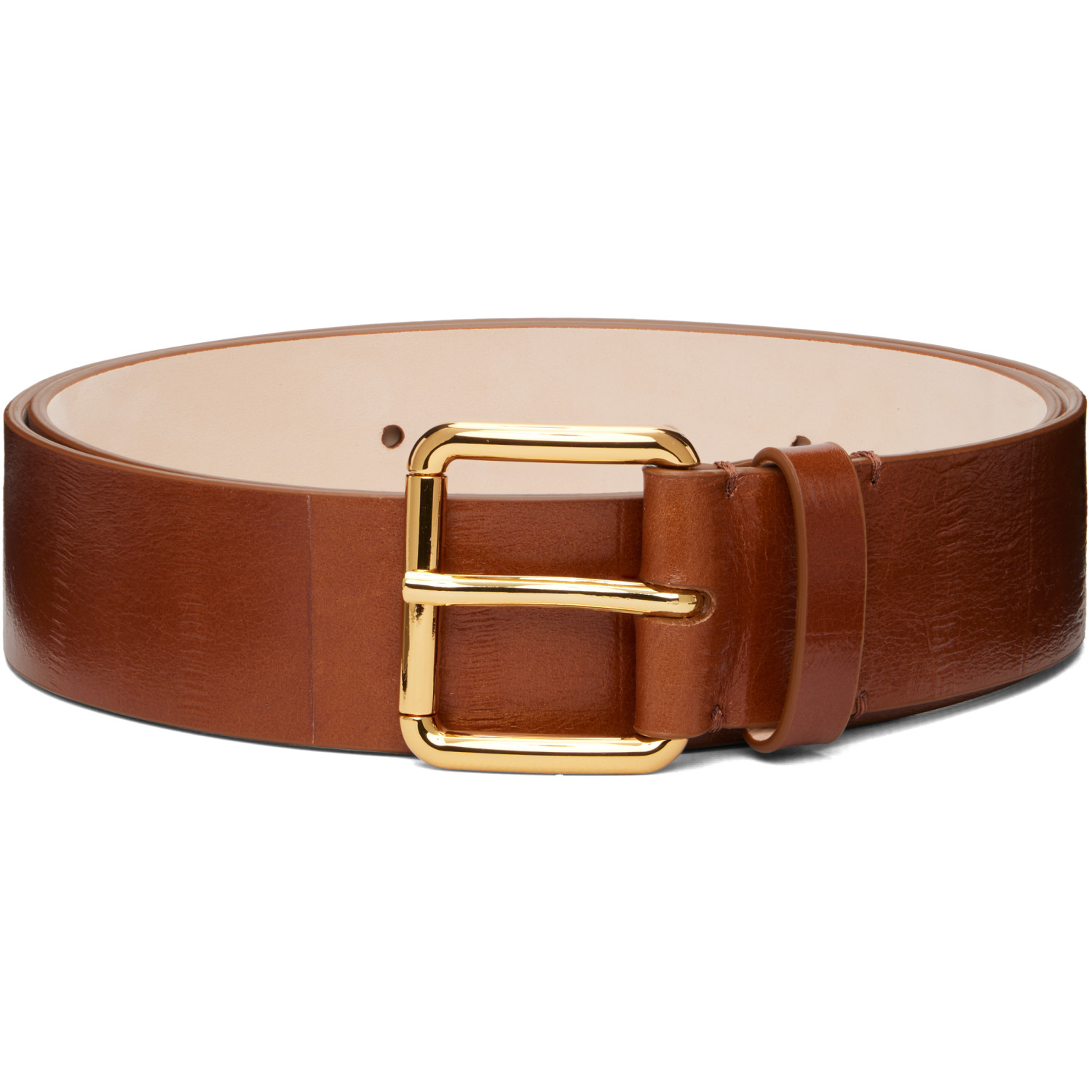 Marni Tan Creased Calfskin Belt