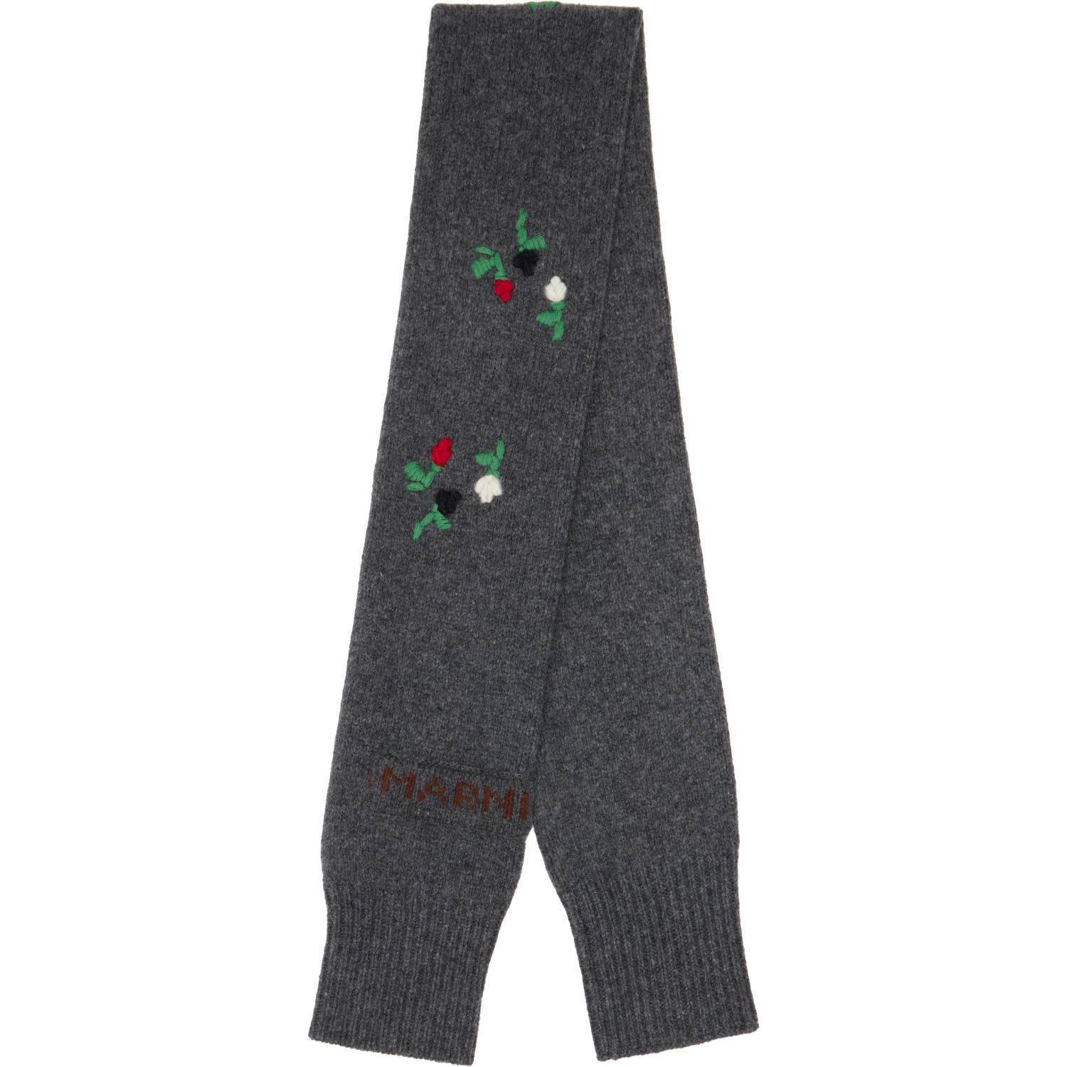 Marni Gray Flowers Scarf