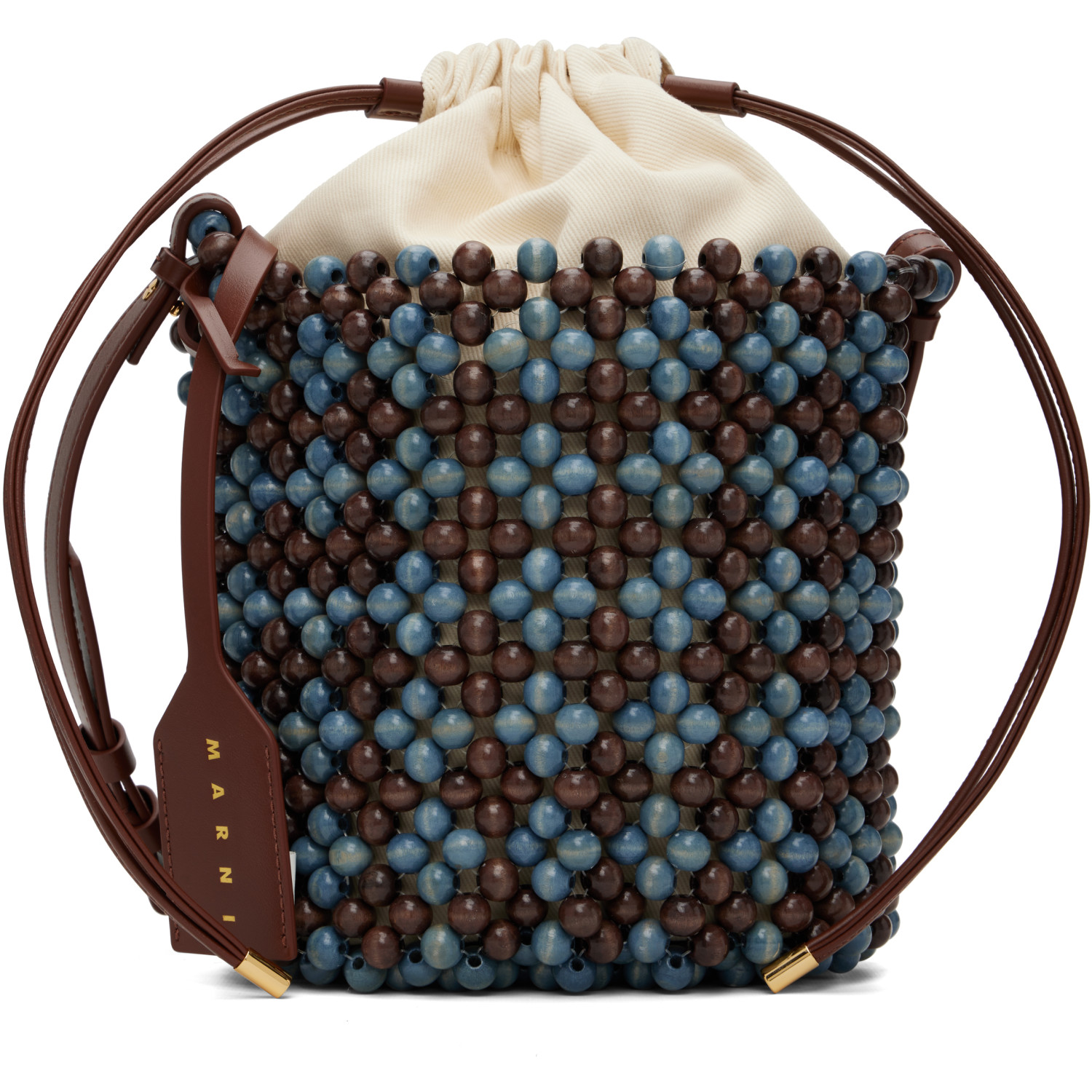 Marni Blue & Brown Beads Bag