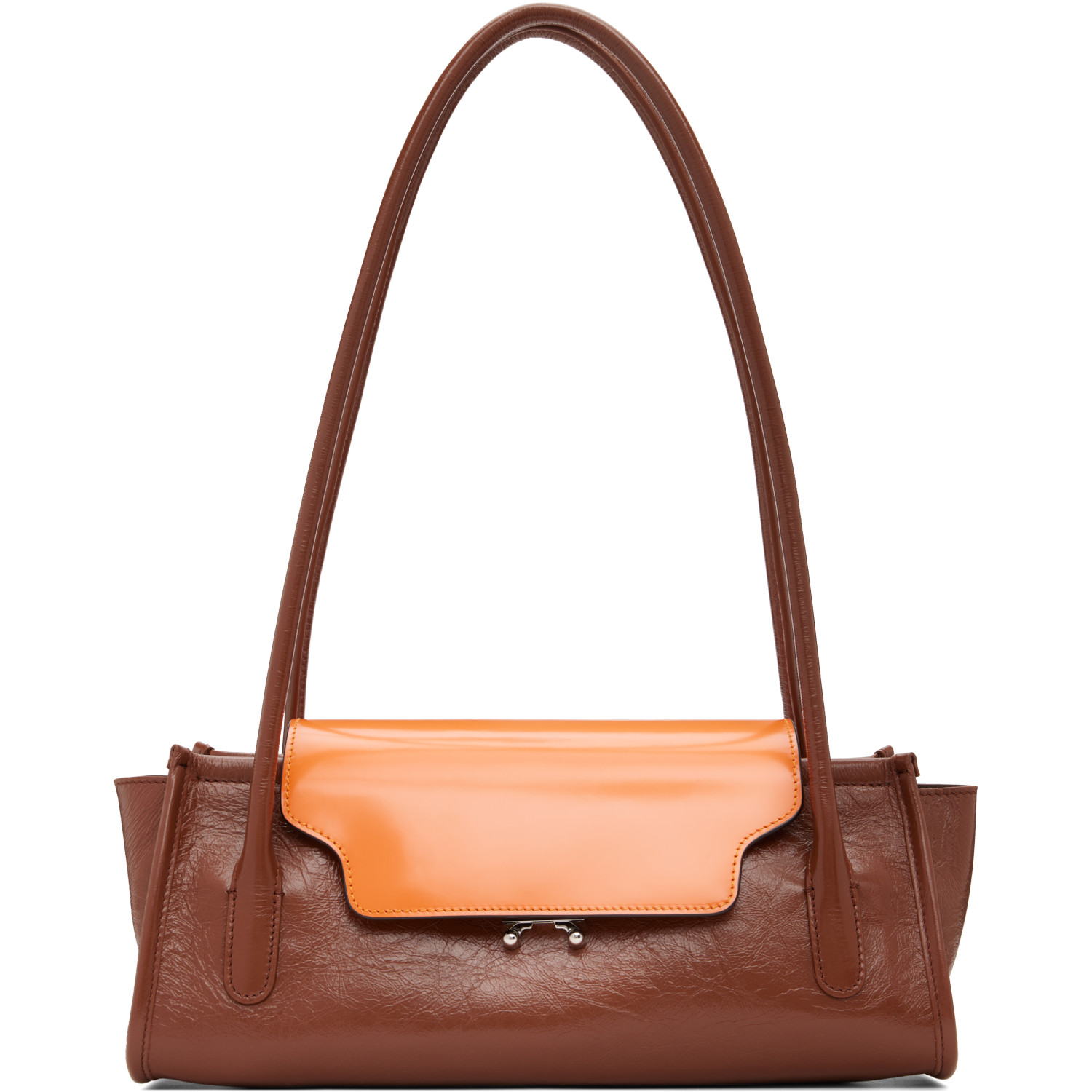 Marni Brown & Orange Leather Trunkette Bag