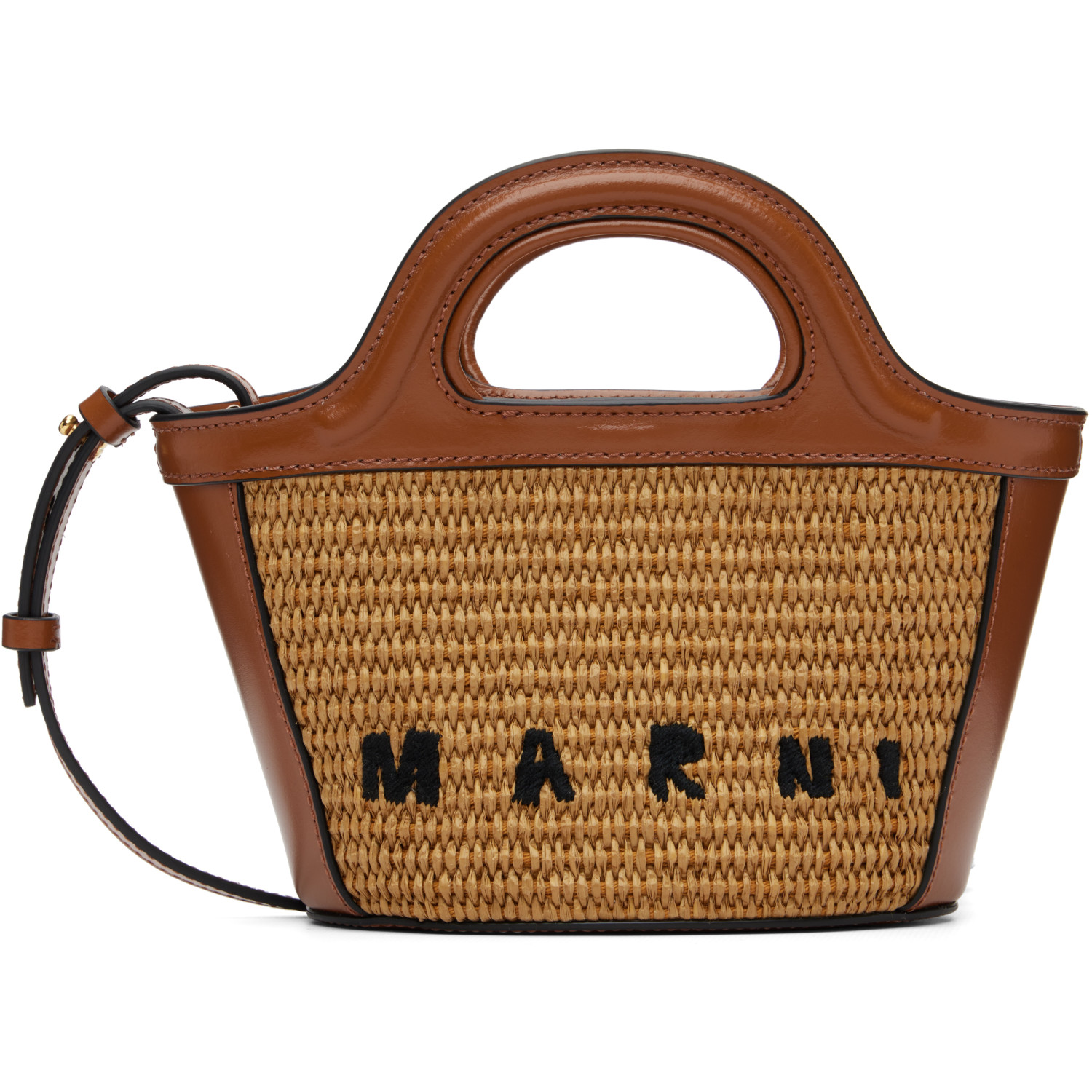 Marni Brown Tropicalia Micro Tote