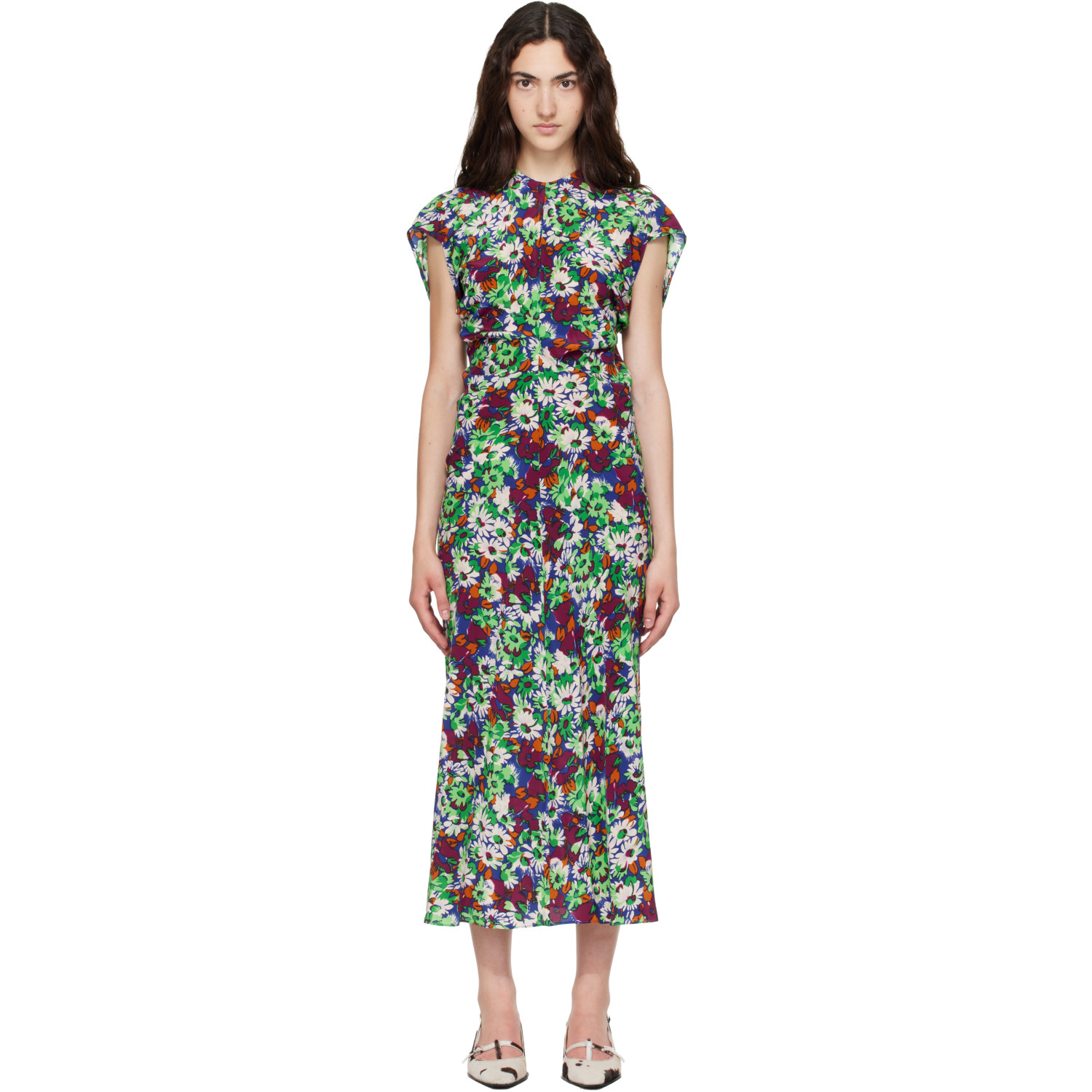 Marni Multicolor Florals Midi Dress