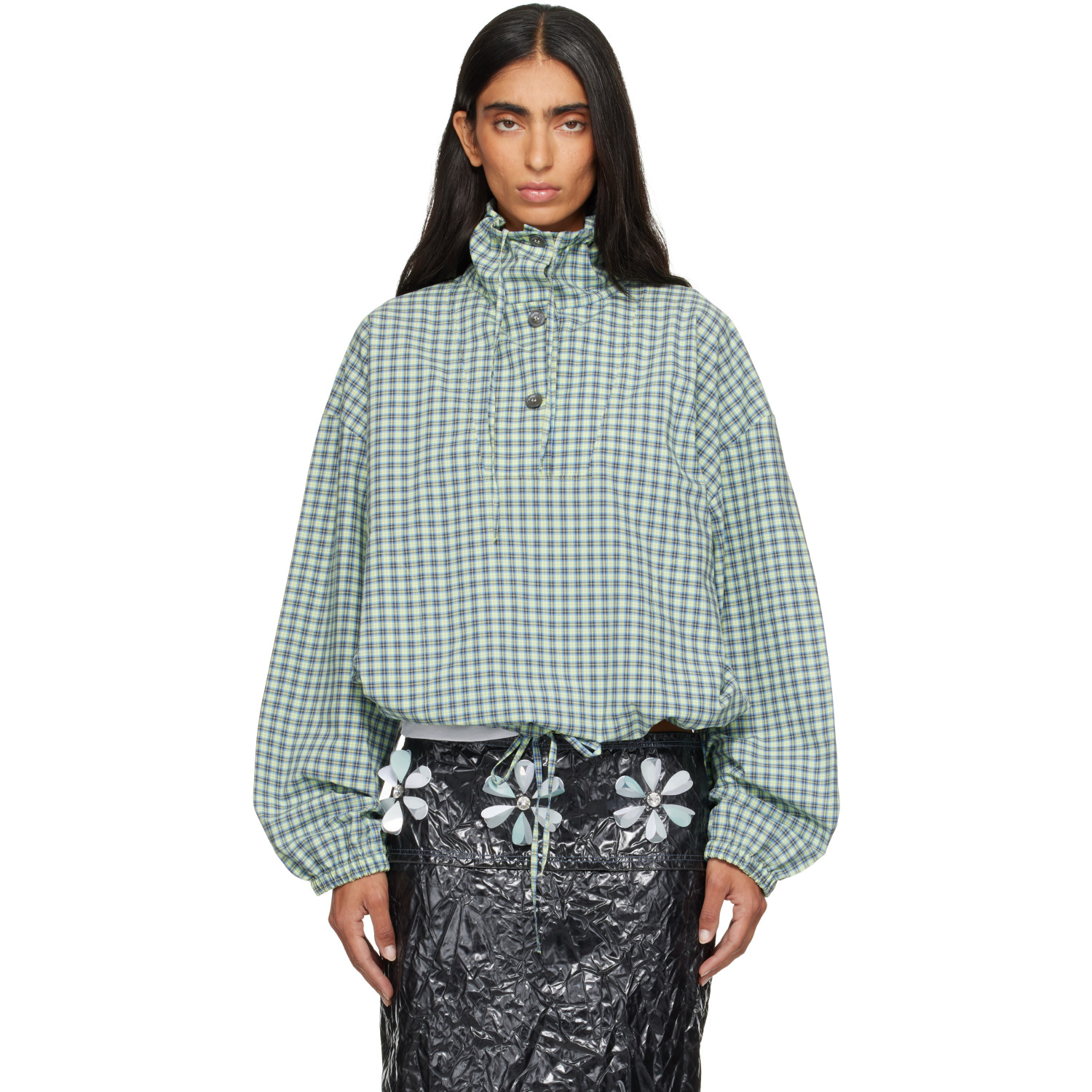 Marni Green Checked Poplin Blouse