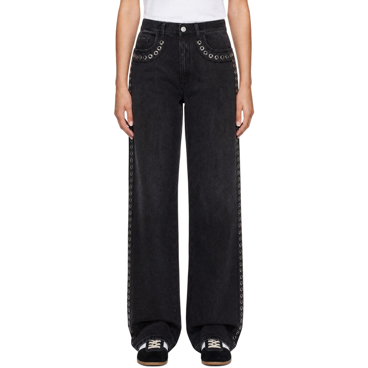 Marni Black Studded Slightly Flare Jeans