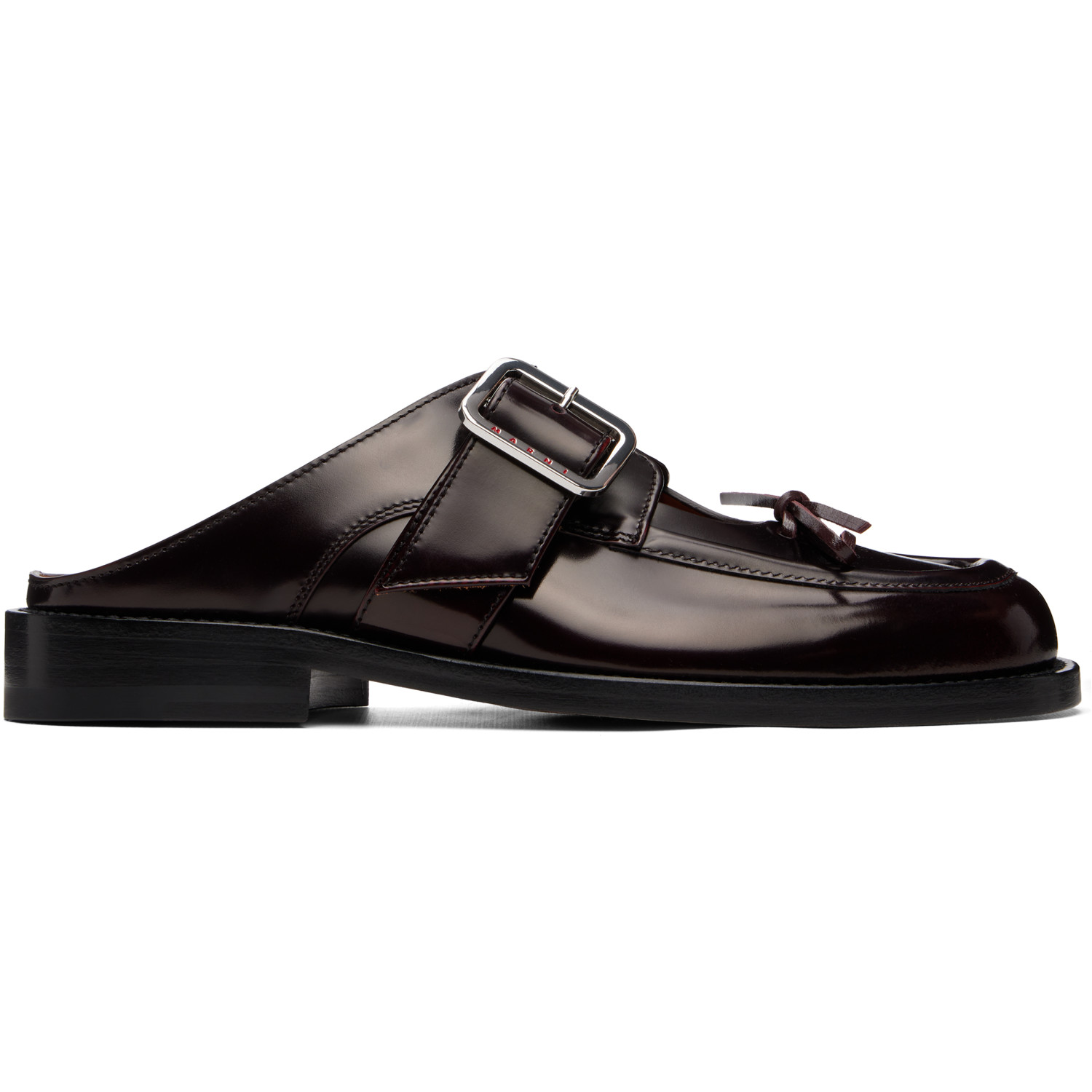 Marni Burgundy Bambi Buckle Slip-on Loafers