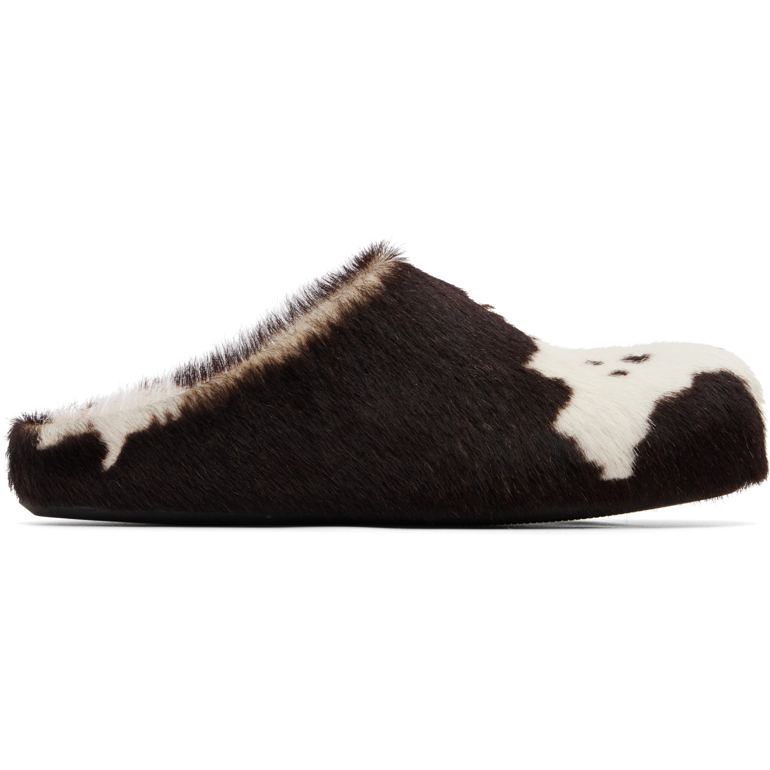 Marni White & Brown Fussbett Sabot Slip-on Loafers
