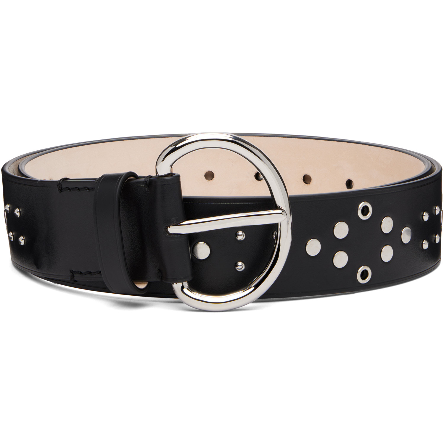 Marni Black Metal Studs Leather Belt