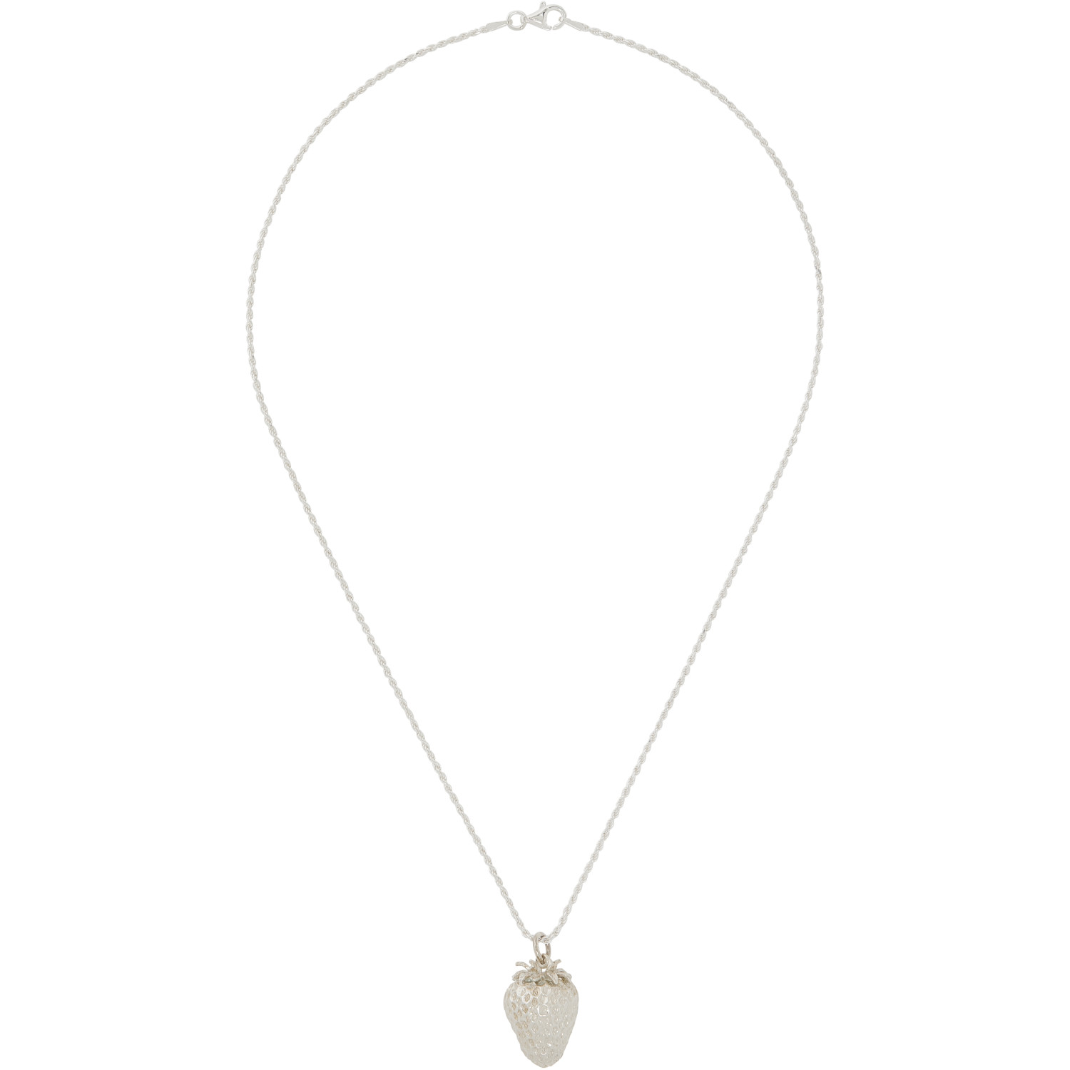 Bleue Burnham Impressions Strawberry Pendant Necklace In Sterling Silver