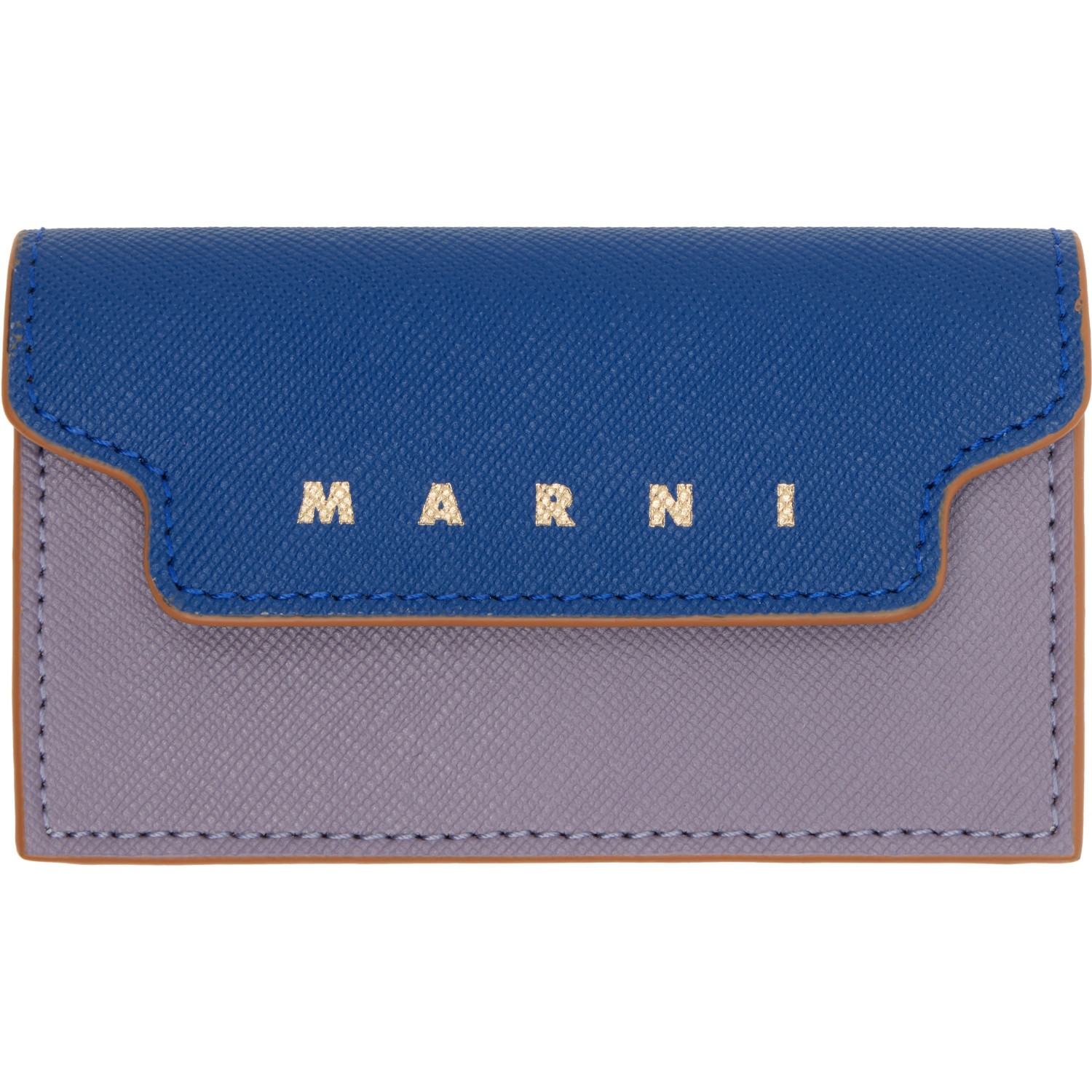 Marni Purple & Blue Saffiano Card Holder